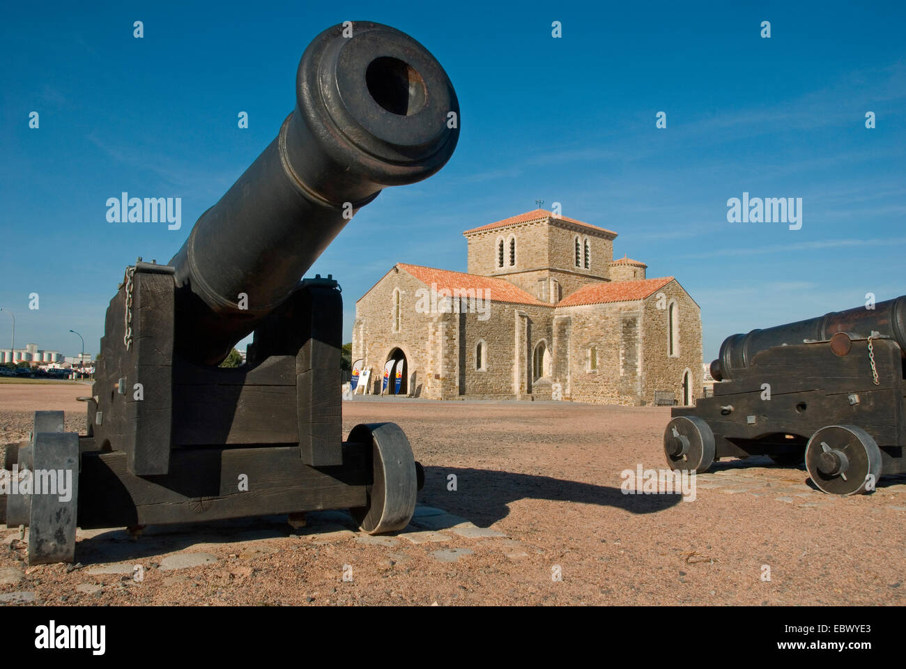 Kanonen an Fort Saint-Nicolas, Frankreich, Poitou Vend e, Charente-Maritime, Les Sables-d ' Olonne, La Chaume Stockfoto