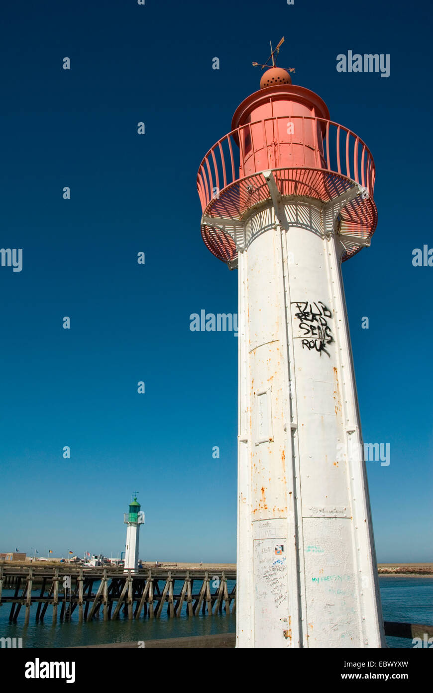 Trouville Leuchttürme, Frankreich, Normandie, Trouville Stockfoto