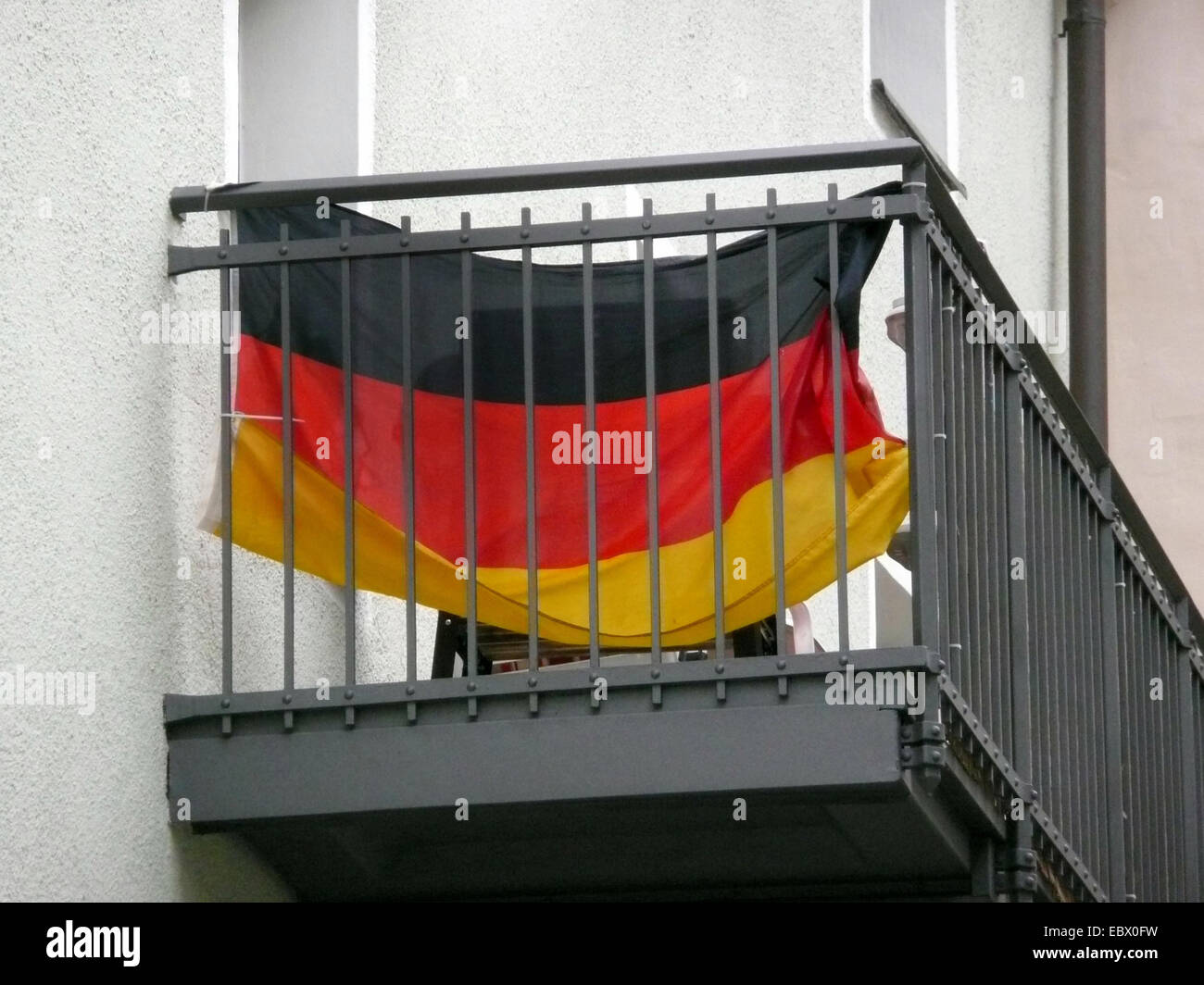 Deutschland-Flagge auf den Balkon, Deutschland, Bayern Stockfoto