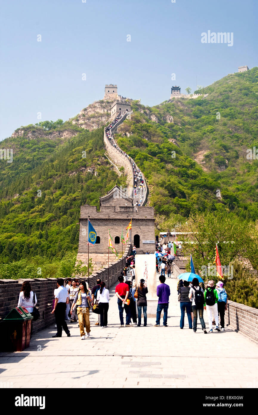 die große Mauer bei Badaling, China, Badaling Stockfoto