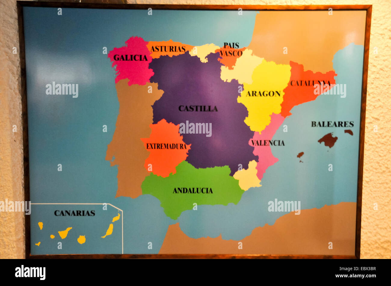Karte der ethnischen Vielfalt in Spanien Stockfoto