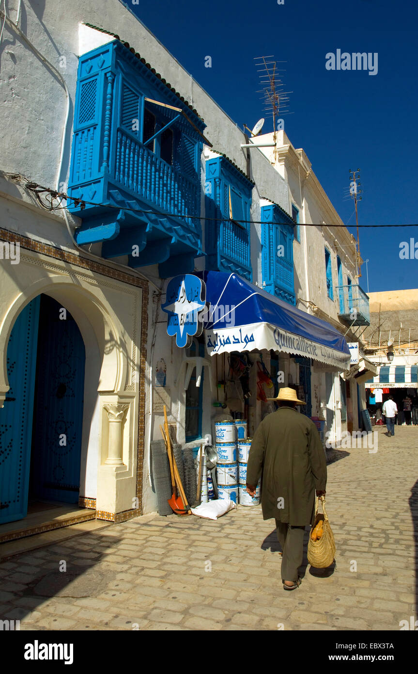 Gasse auf der Insel Djerba, Tunesien Stockfoto