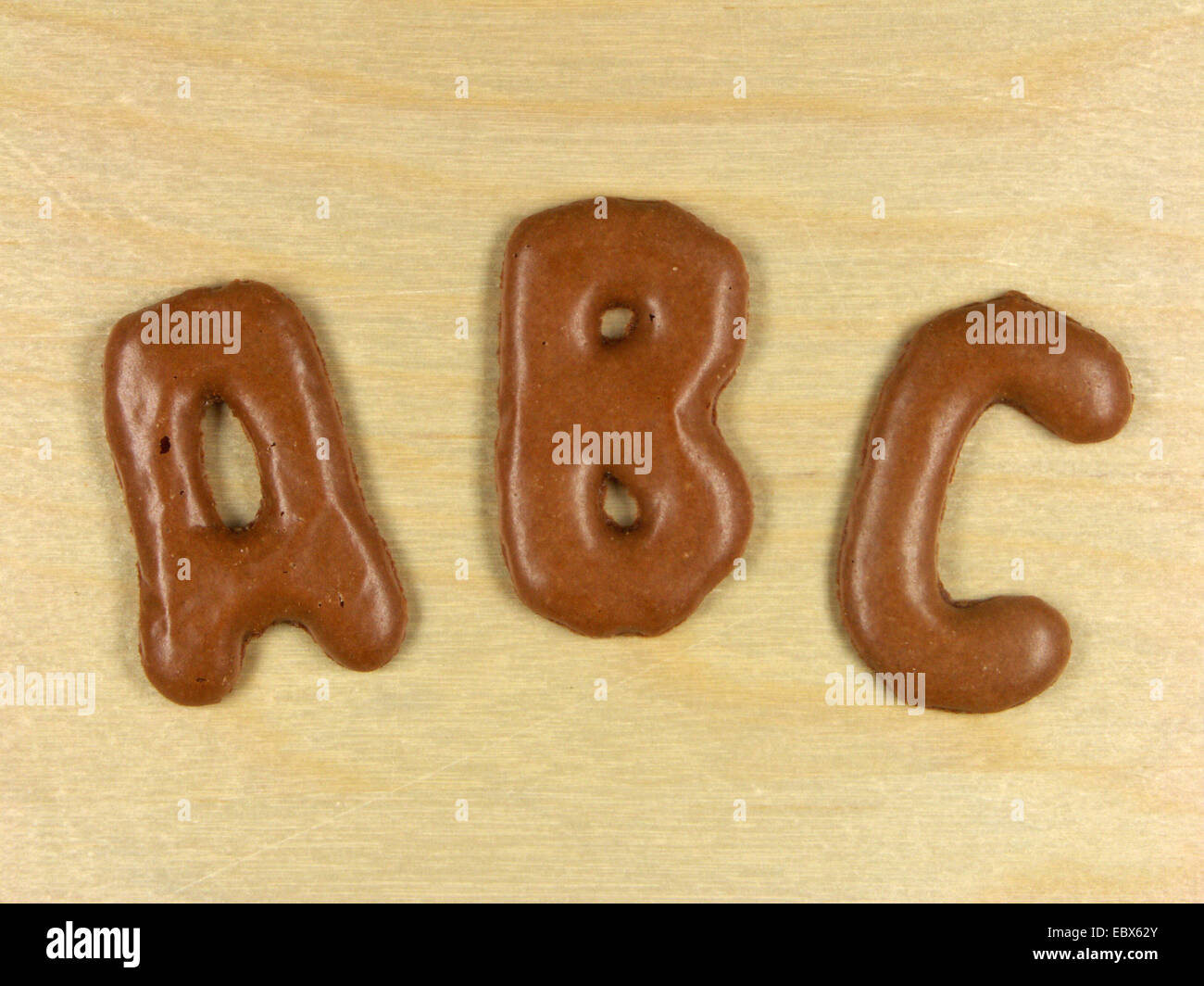ABC-Symbol mit cookies Stockfoto