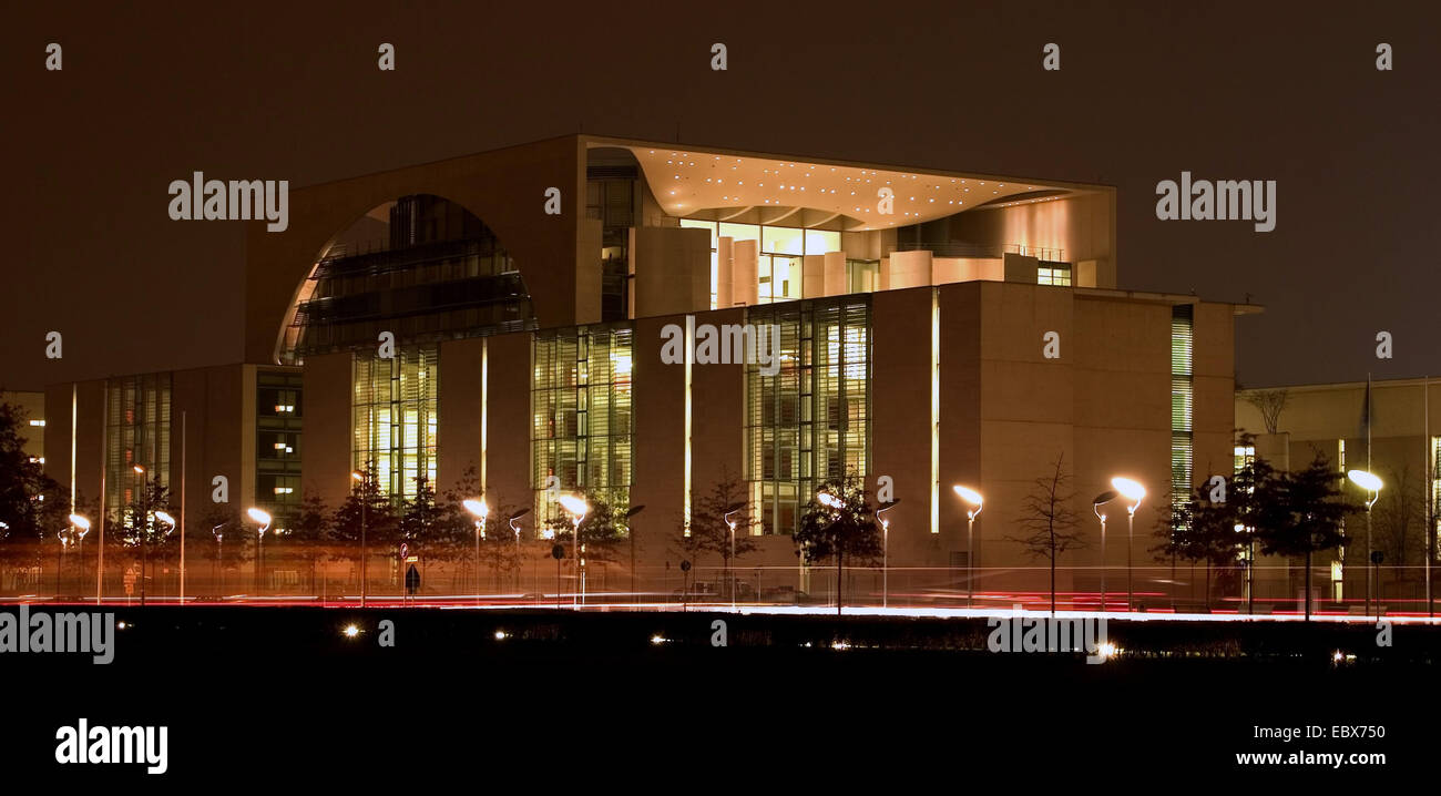Bundes Kanzleramt bei Nacht, Deutschland, Berlin Stockfoto