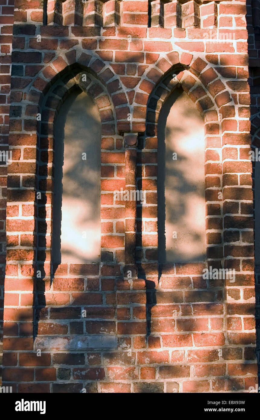 Kloster-Fenster zugemauert, Deutschland, Brandenburg, Lehnin Stockfoto