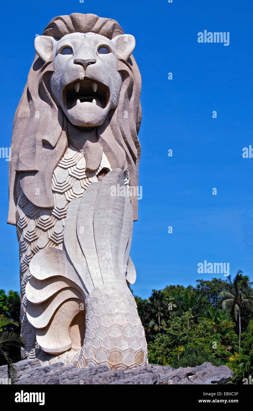 Merlion Statue in Sentosa Island, Singapur, Sentosa Stockfoto