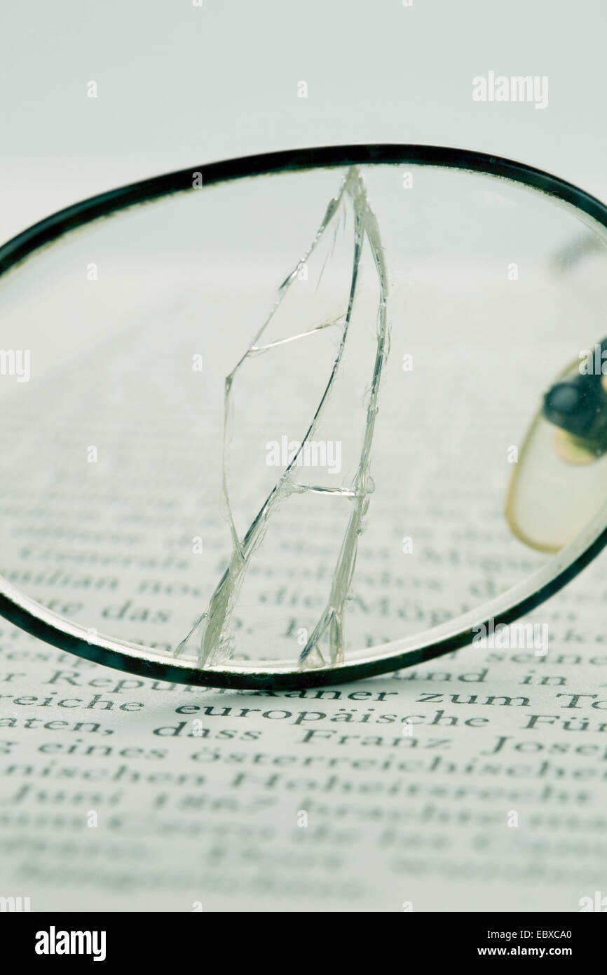 zerbrochene Brille Stockfoto