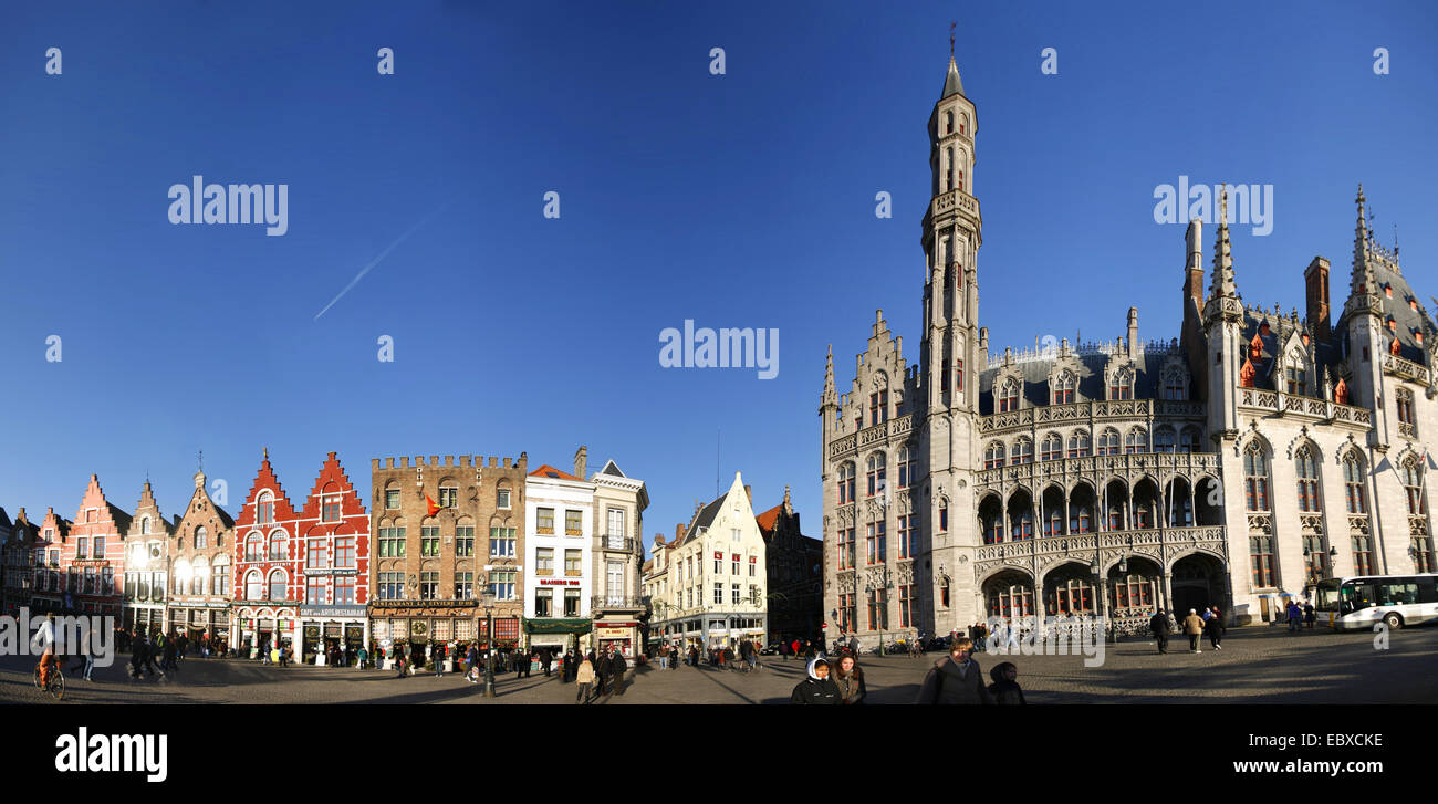 historische Stadt am Marktplatz, Belgien, Handelsherren Stockfoto