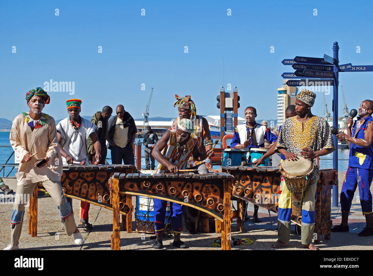 Südafrikanische Band an der Waterfront, South Africa, Capetown, Waterfront Stockfoto