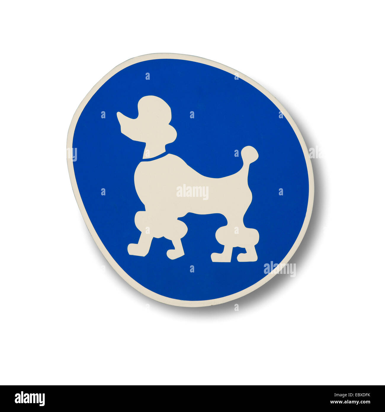 lustige Schild mit einem Poddle Angabe am Hundestrand - Hunde erlaubt, Deutschland Stockfoto