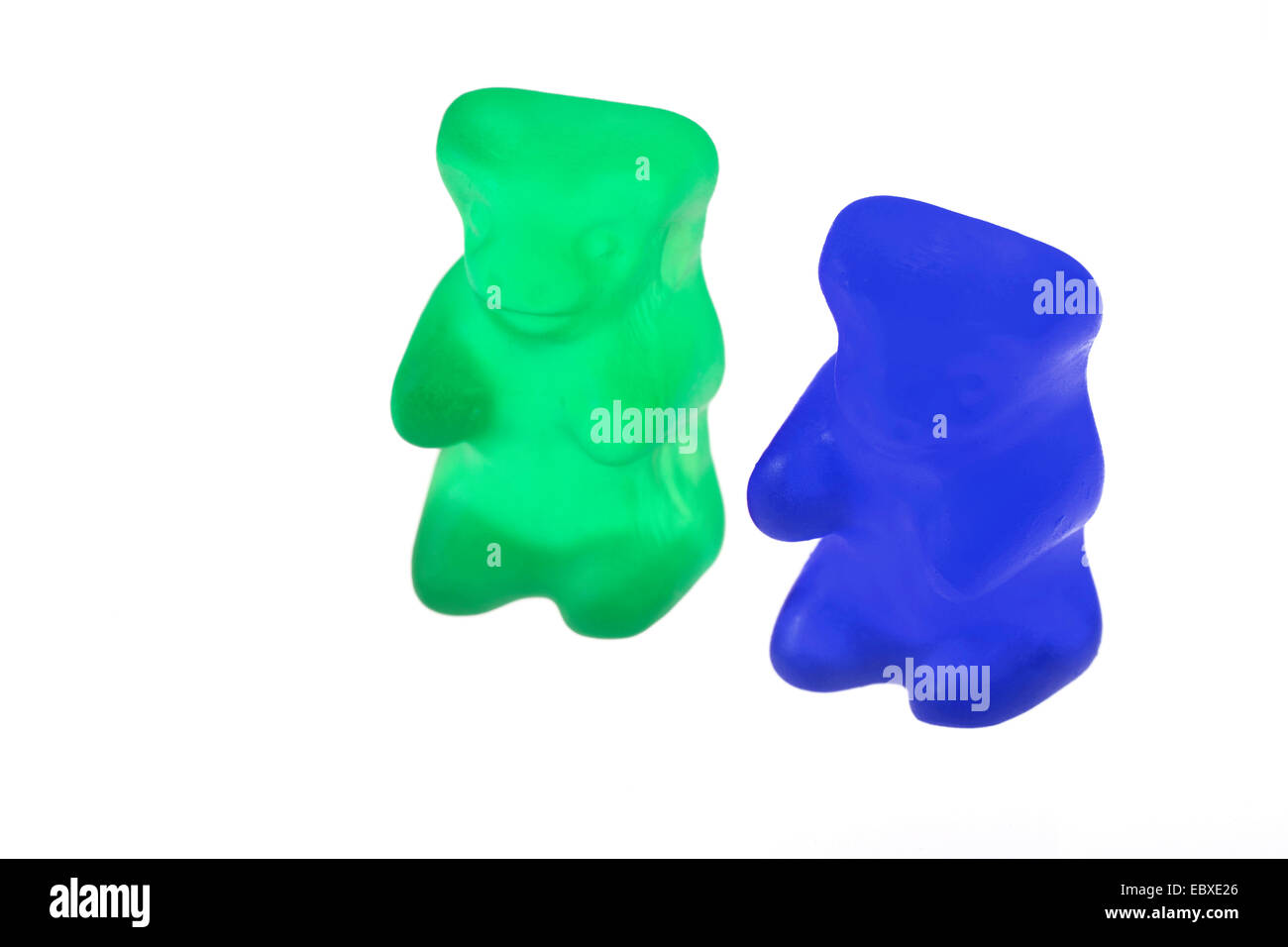 grüne und blaue Gummibärchen Bär Stockfoto