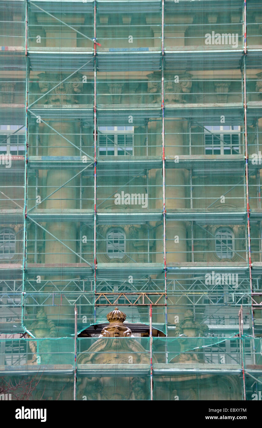 Winterpause auf einer Baustelle der höhere regionale Gericht, Reichensperger Platz, Deutschland, Nordrhein-Westfalen, Köln Stockfoto