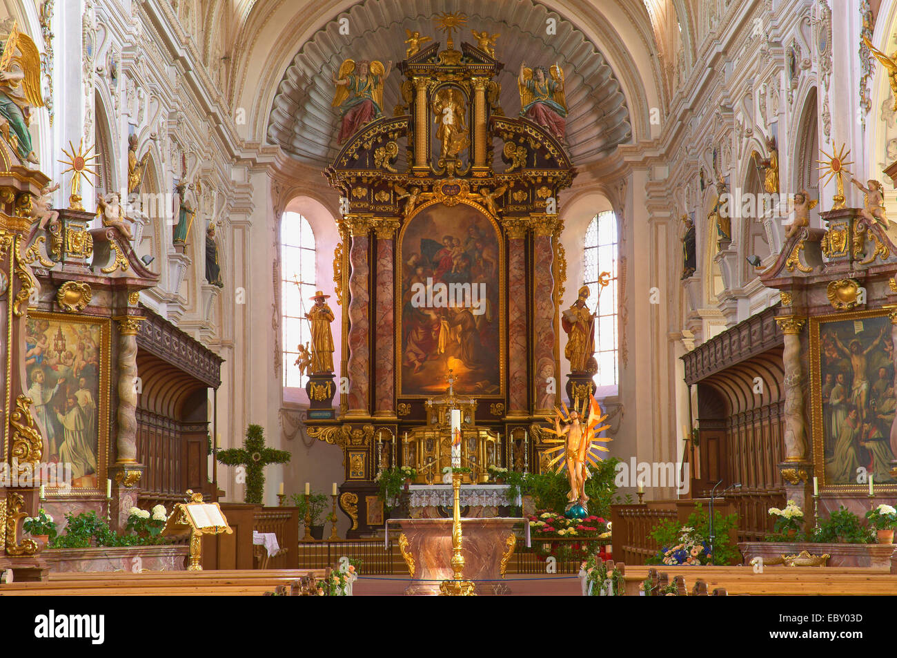 St. Johannes der Täufer Abteikirche, Steingaden, Bayern, Oberbayern Stockfoto