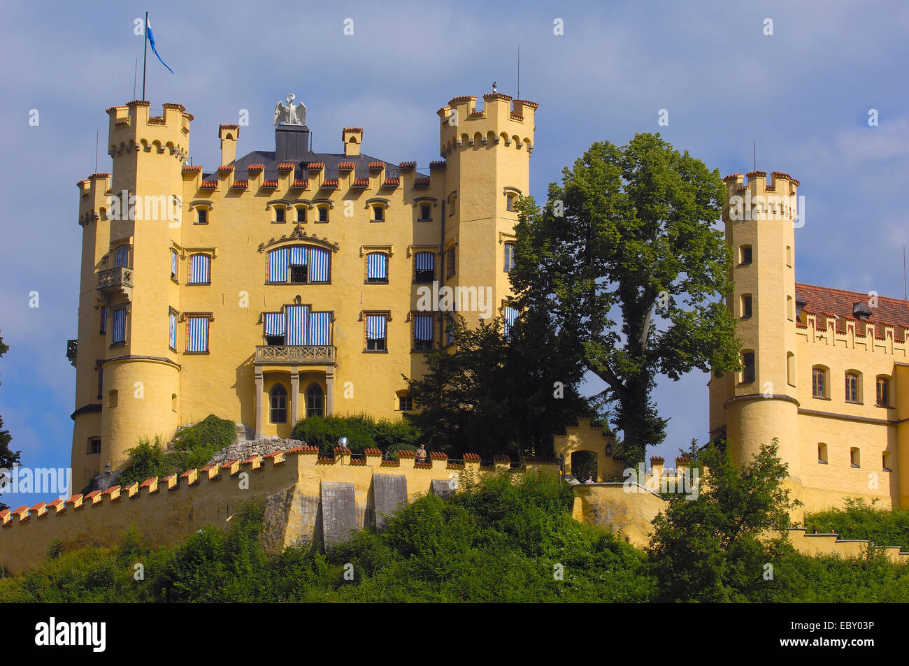 Schloss Hohenschwangau Schloss, Füssen, Allgäu, romantische Straße, Romantische Strasse, Bayern Stockfoto