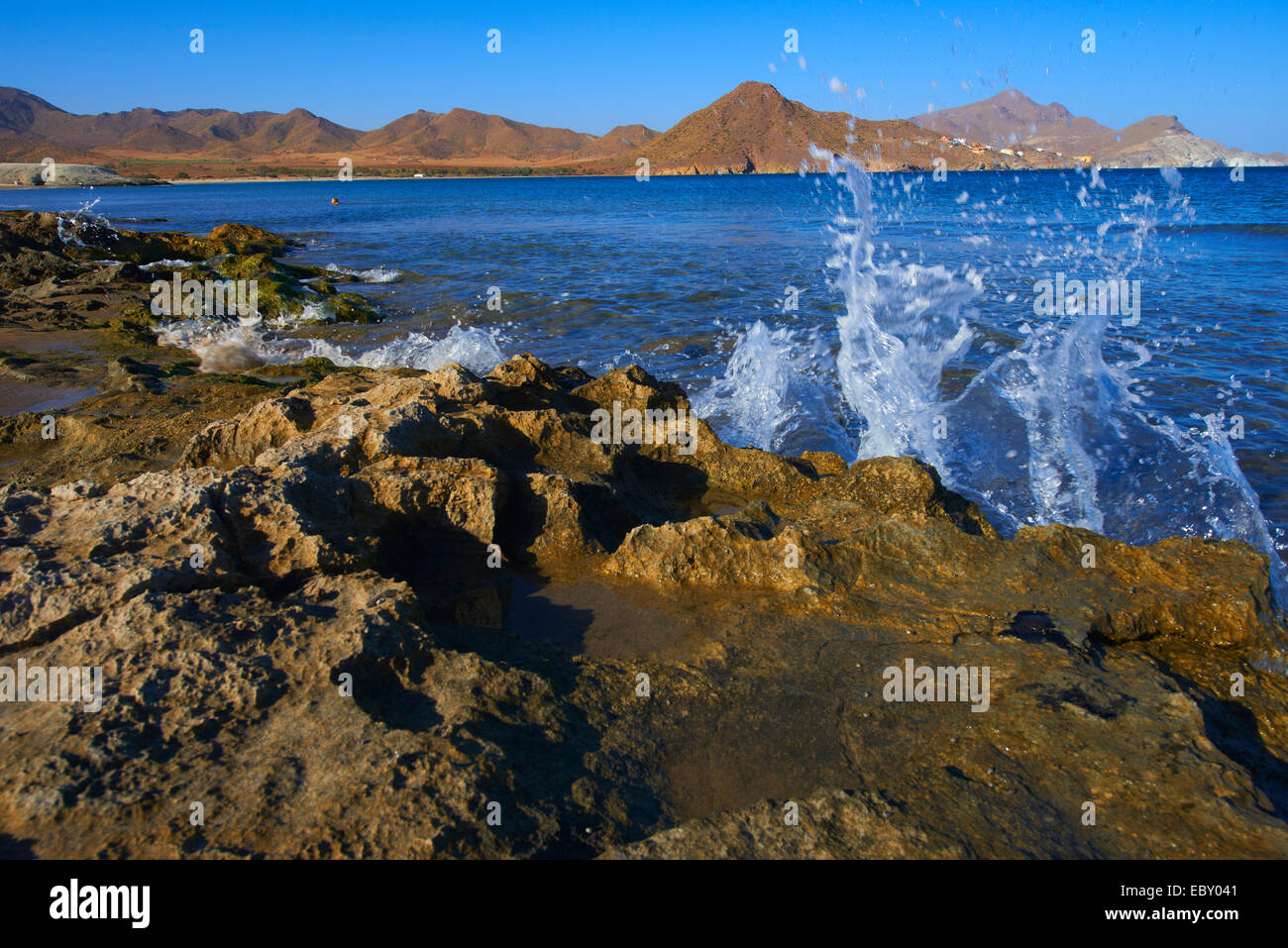 Los Genoveses Strand, Genoveses Bucht Ensenada de Los Genoveses, Cabo de Gata-Nijar Natural Park, Biosphärenreservat Stockfoto