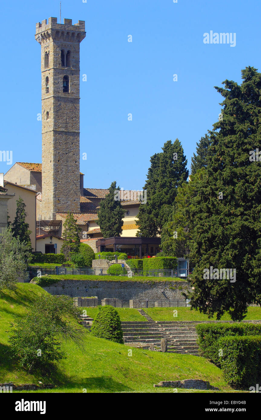 Römische Ruinen, Fiesole, Toskana, Italien, Europa Stockfoto