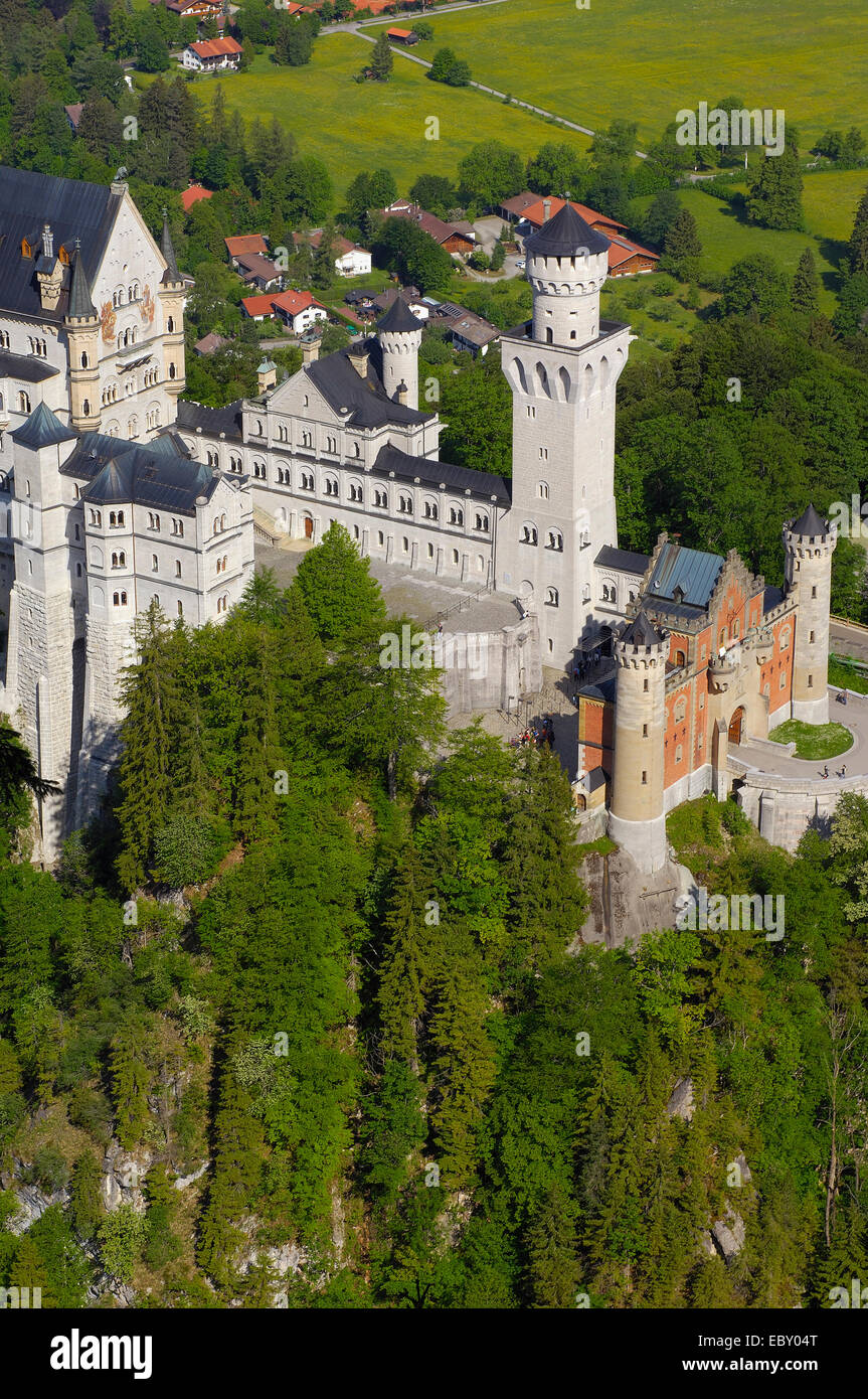 Schloss Schloss Neuschwanstein, Füssen, Allgäu, Romantische Strasse, Romantic Road, Bavaria Stockfoto