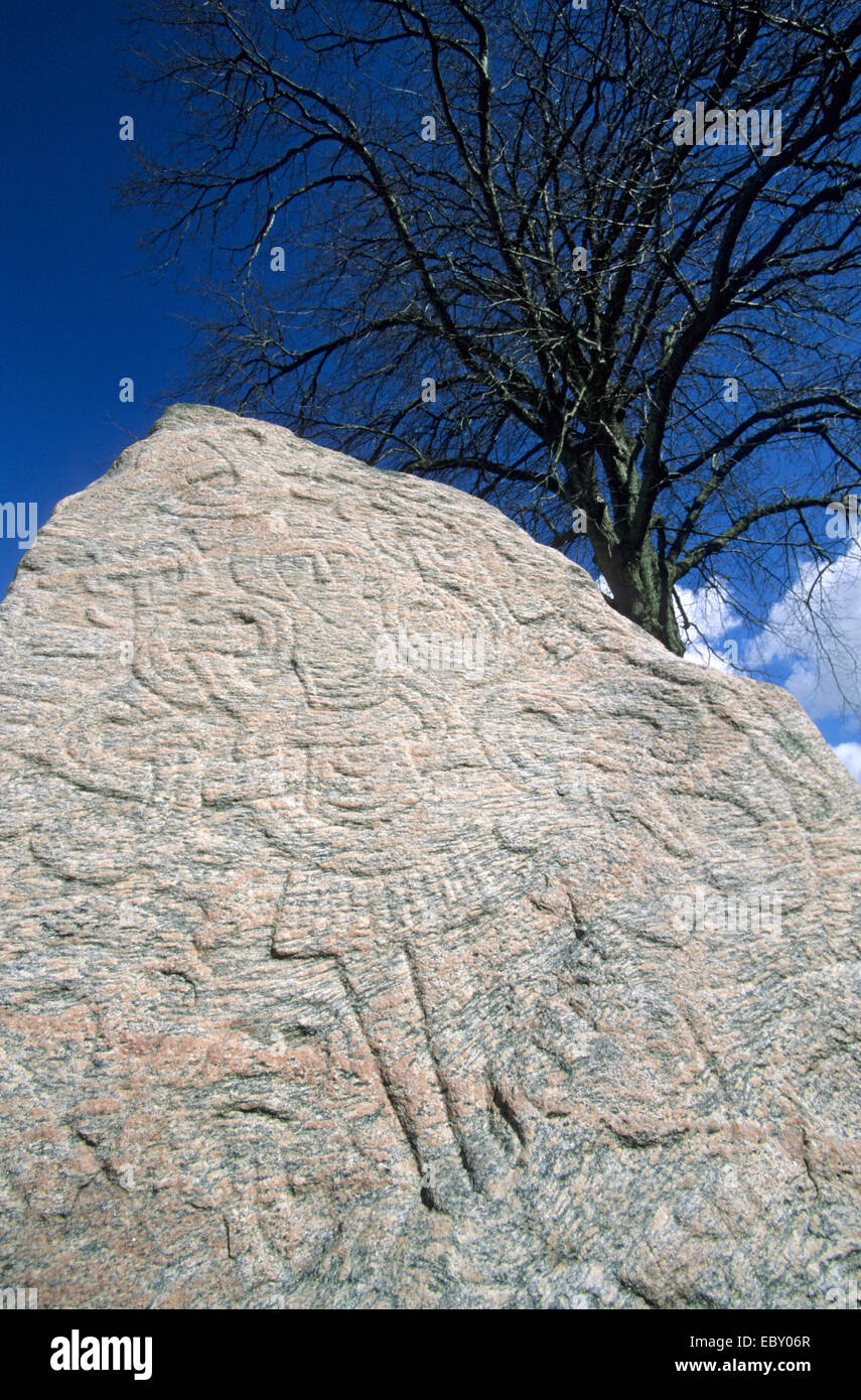 Runenstein von Jelling, Dänemark, Jütland Stockfoto