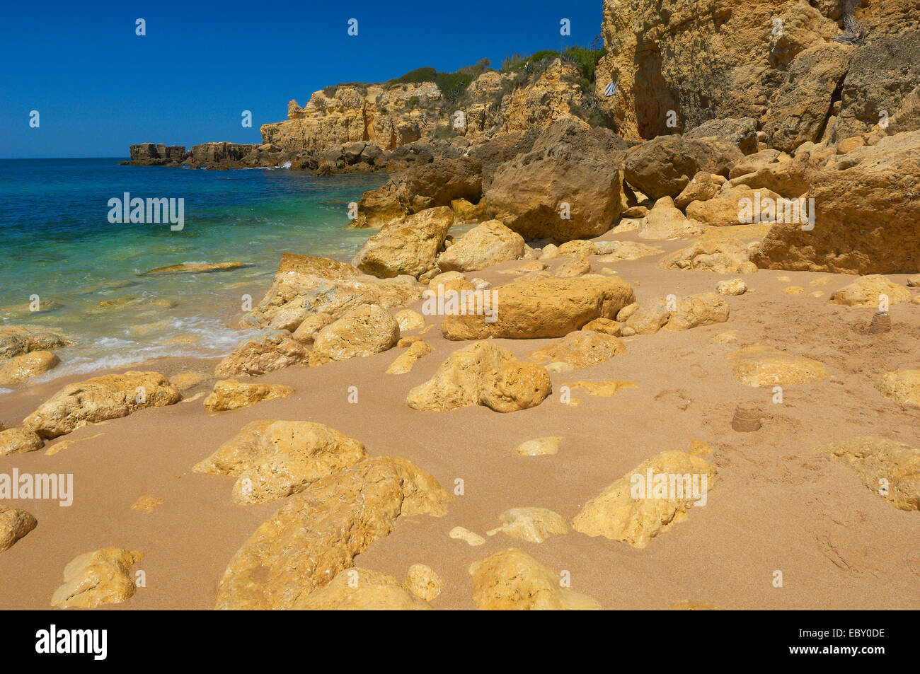 Strand Praia do Castelo, Albufeira, Algarve, Portugal, Europa Stockfoto