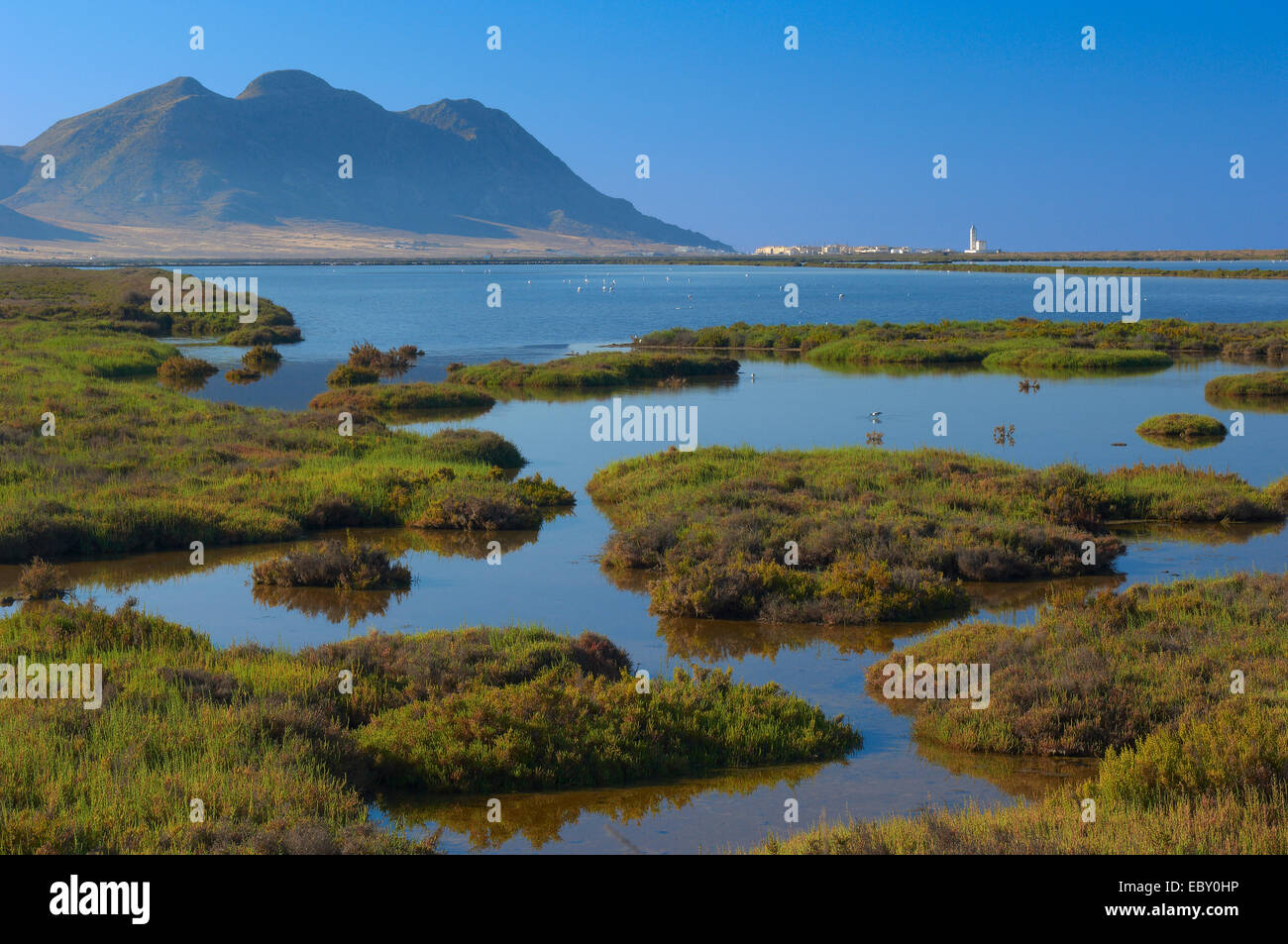 Almadraba de Monteleva, Saline, Cabo de Gata-Nijar Natural Park, Biosphärenreservat, Provinz Almeria, Andalusien, Spanien Stockfoto