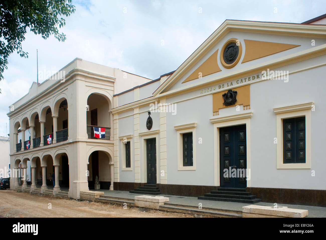 Dominikanische Republik, Santo Domingo, Zona Colonial, Zona Colonial, Parque Colon, Ostseite, Palacio de Borgella (Touristeninfo Stockfoto