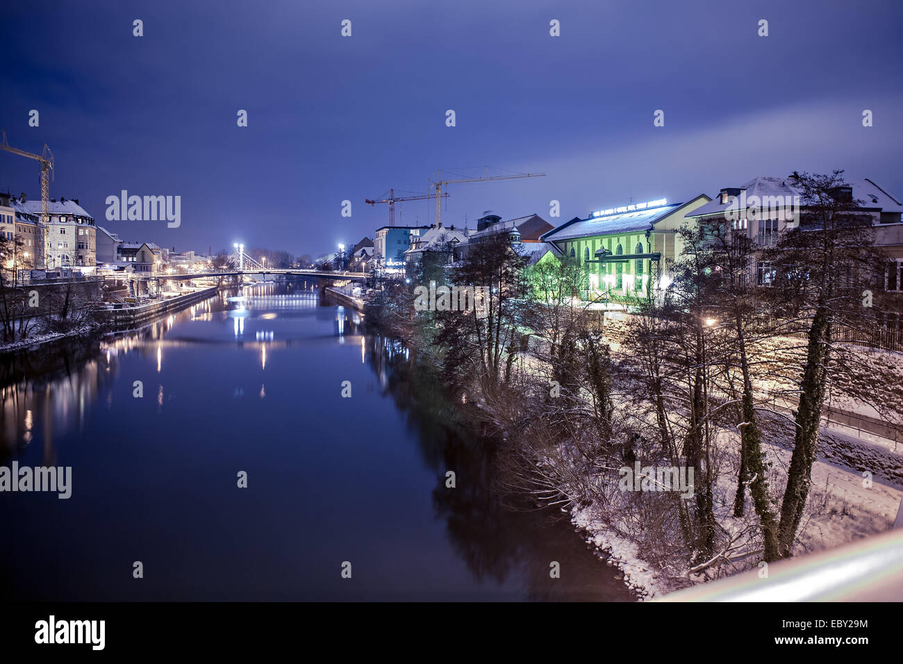 Nachtszenen winterliche Bamberg in Deutschland Stockfoto