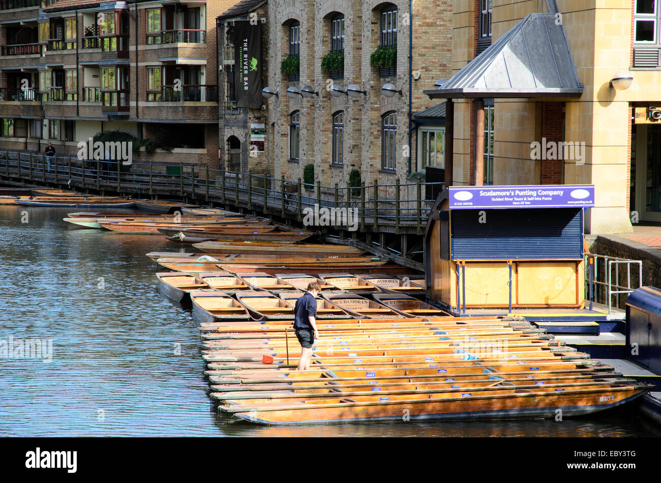 Flache Onn Flusses Ram - Cambridge, England Stockfoto