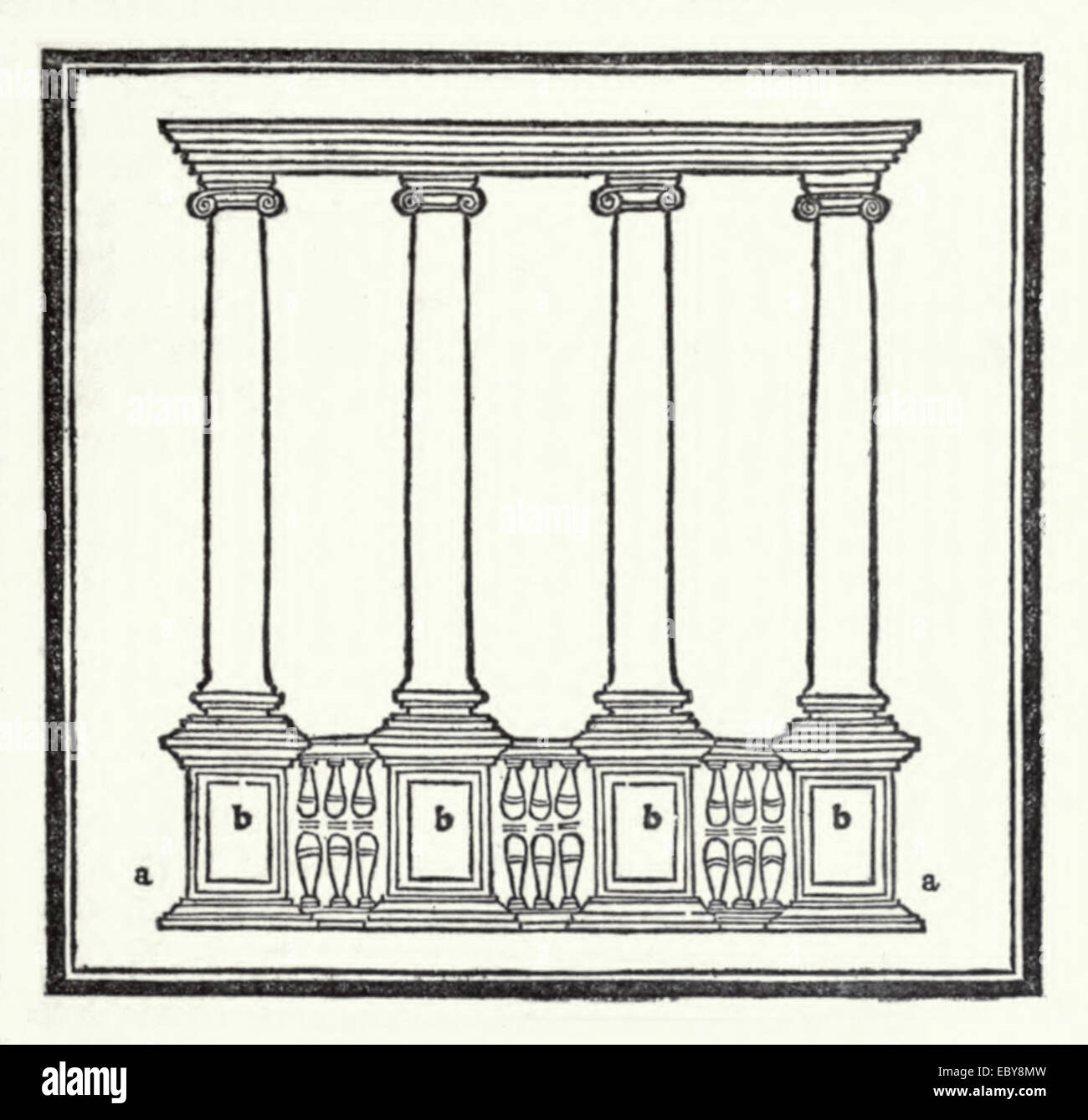 Holzschnitt von Fra Giocondo 1511 "Tacuino" Ausgabe von "De Architectura" von Vitruv. Siehe Beschreibung für mehr Informationen. Stockfoto