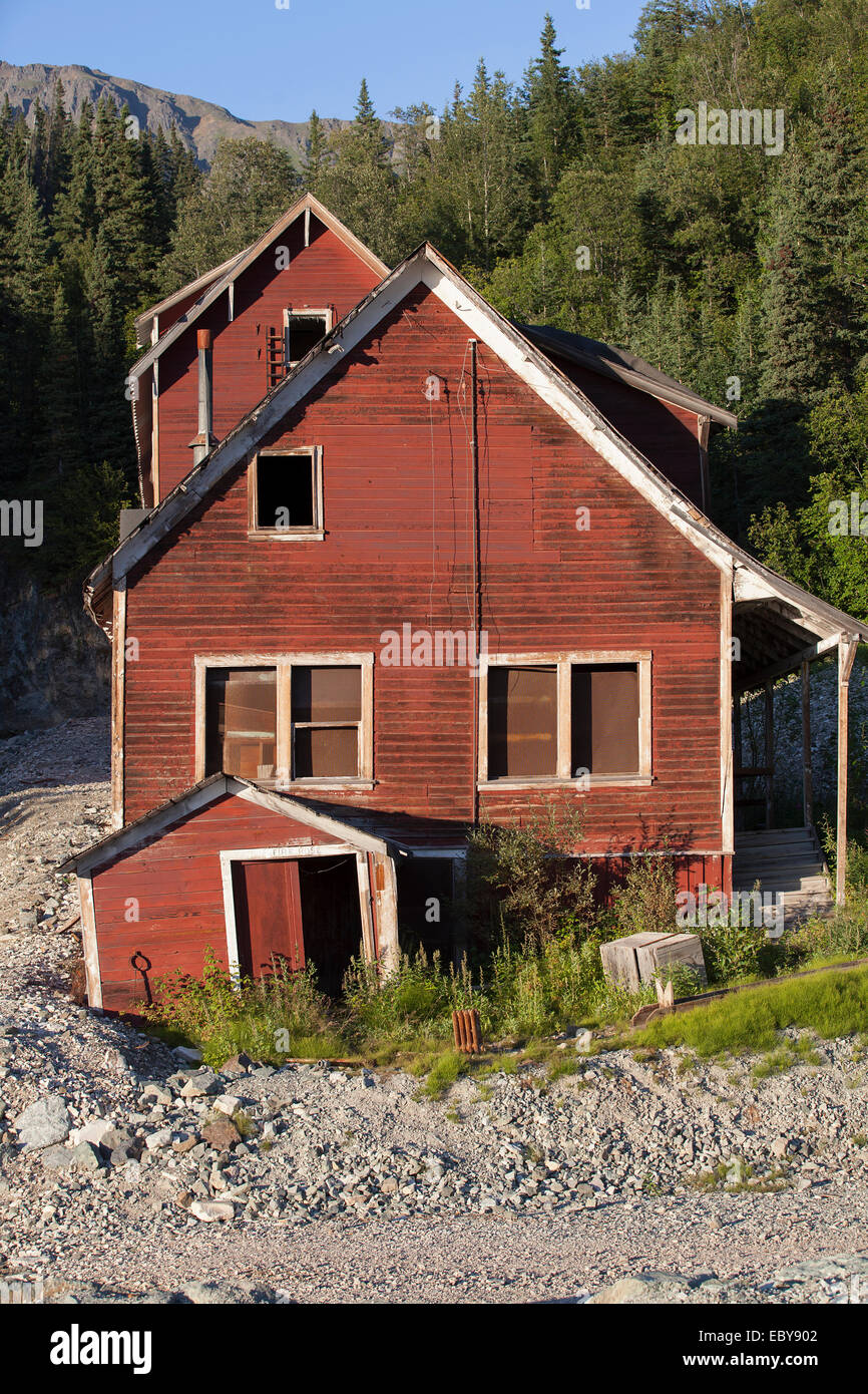 Kennecott Mine, auch bekannt als Kennecott Minen oder AHRS Seite Nr. XMC-001, ist einem verlassenen gewinnenlager in Valdez-Cordova, Alaska Stockfoto