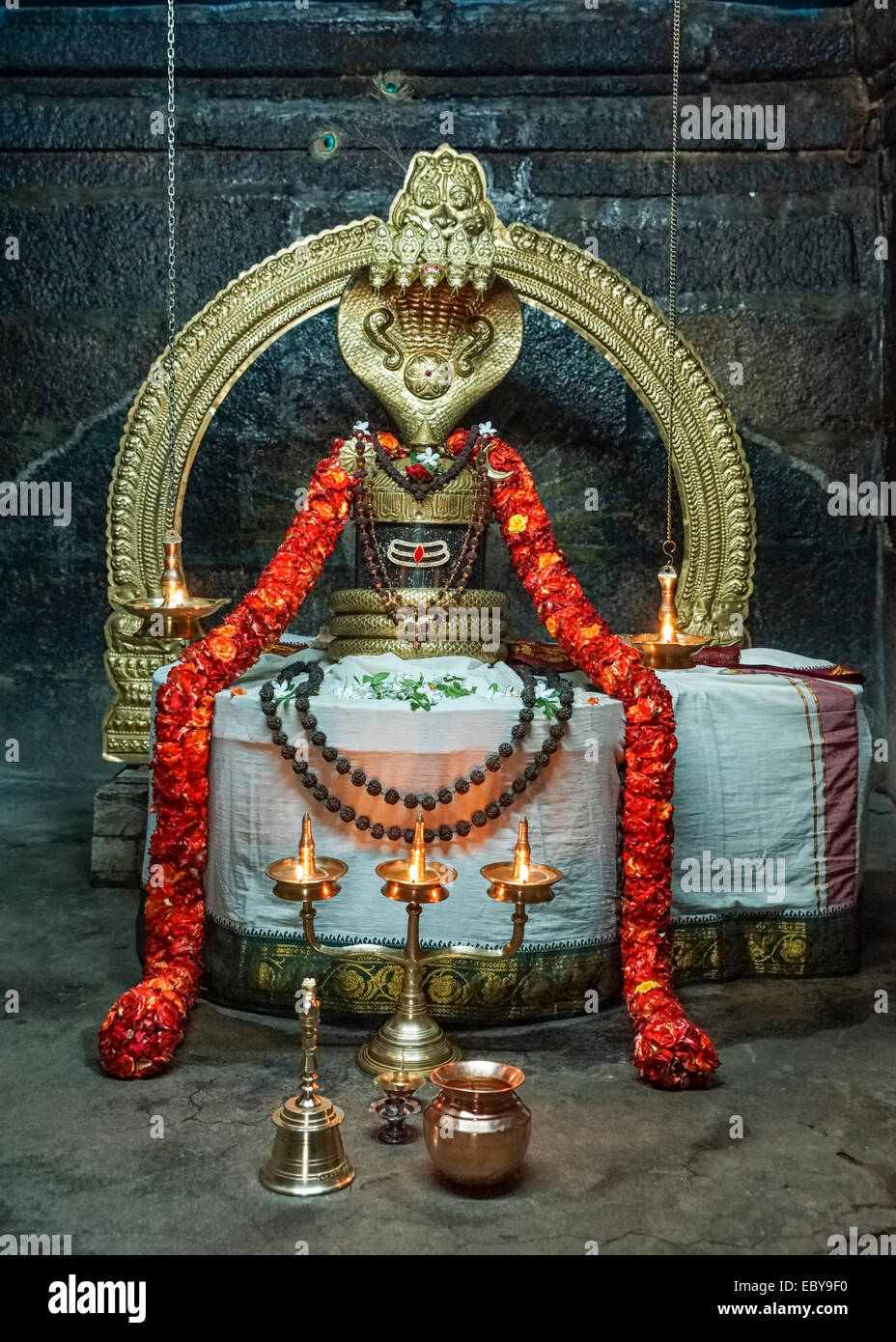 Die Niruthi Shiva Lingam in Thiruvannamalai. Stockfoto