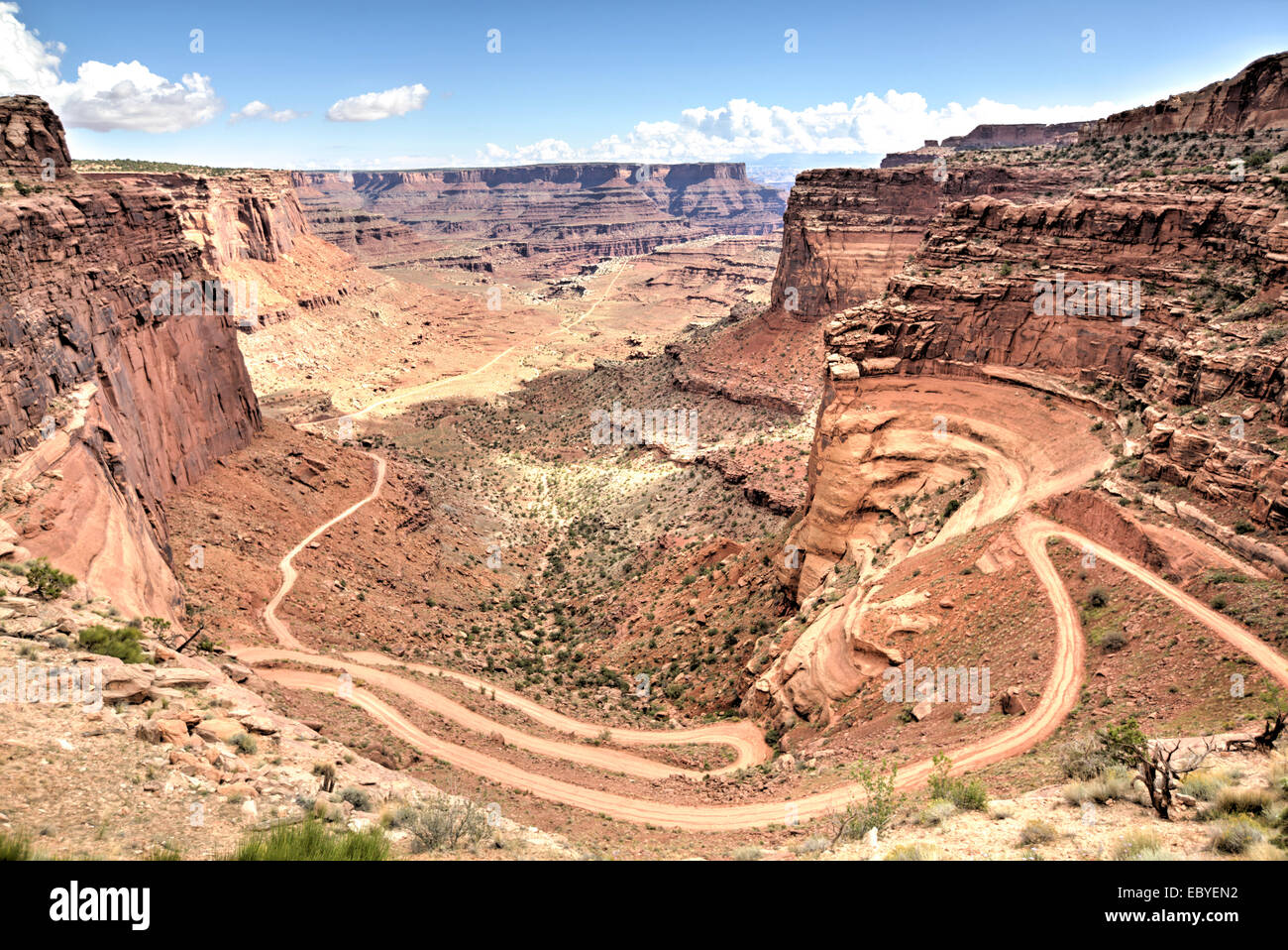 USA, Utah, Canyonlands National Park, Island in the Sky, Schafer Trail Road Stockfoto