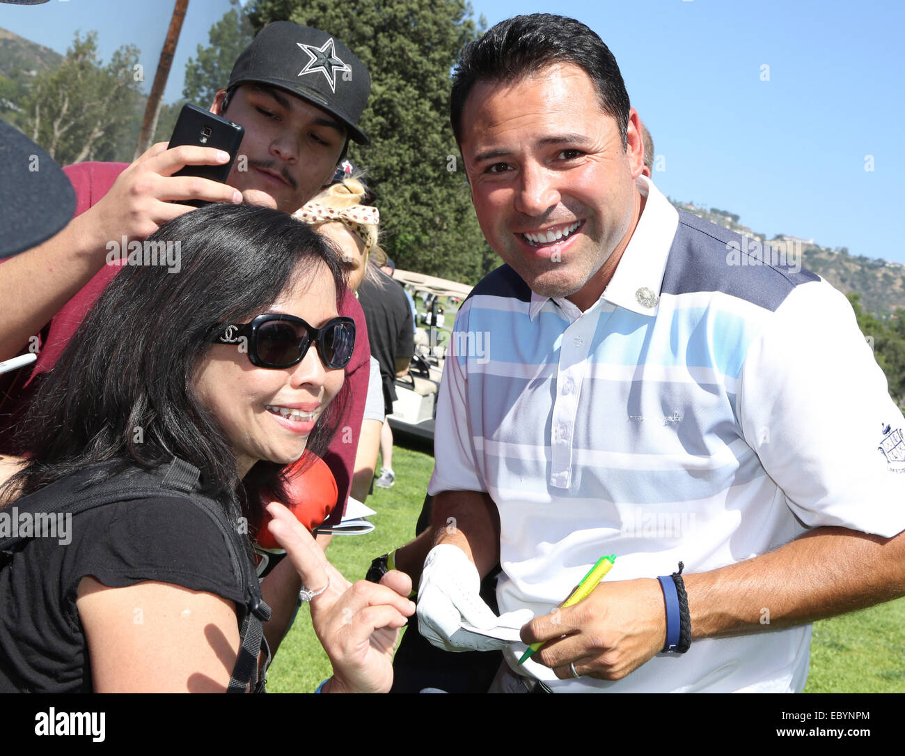 Los Angeles Polizei-Promi-Golfturnier veranstaltet durch Dennis Quaid: Oscar De La Hoya wo: Los Angeles, California, Vereinigte Staaten von Amerika bei: 31. Mai 2014 Stockfoto
