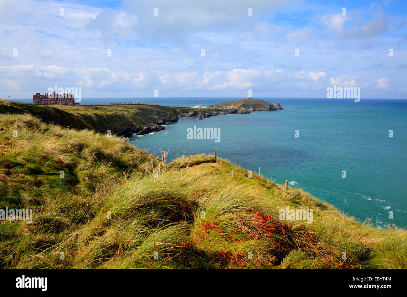 Cornish Küste der Landzunge Newquay Cornwall England UK Stockfoto