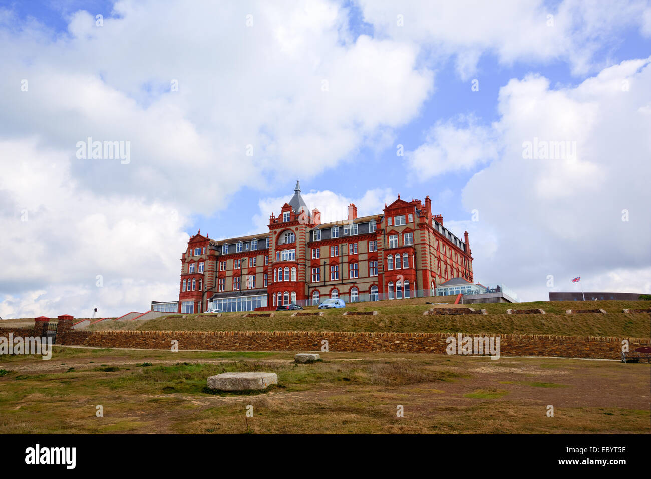 Die Landzunge Hotel Newquay Cornwall England UK Fistral Strand Stockfoto