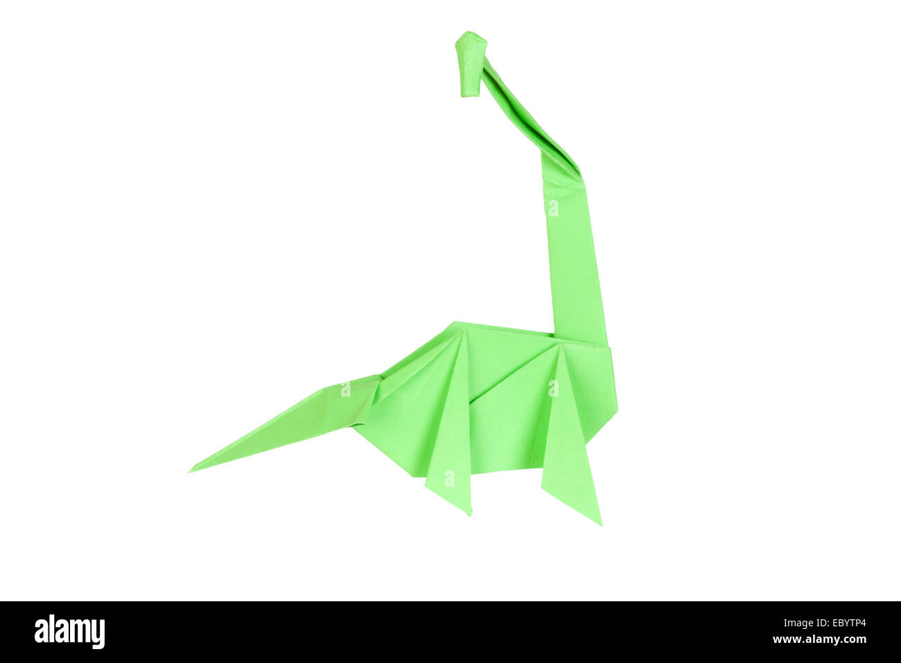 Origami Dinosaurier - isoliert auf weißem Hintergrund Stockfoto