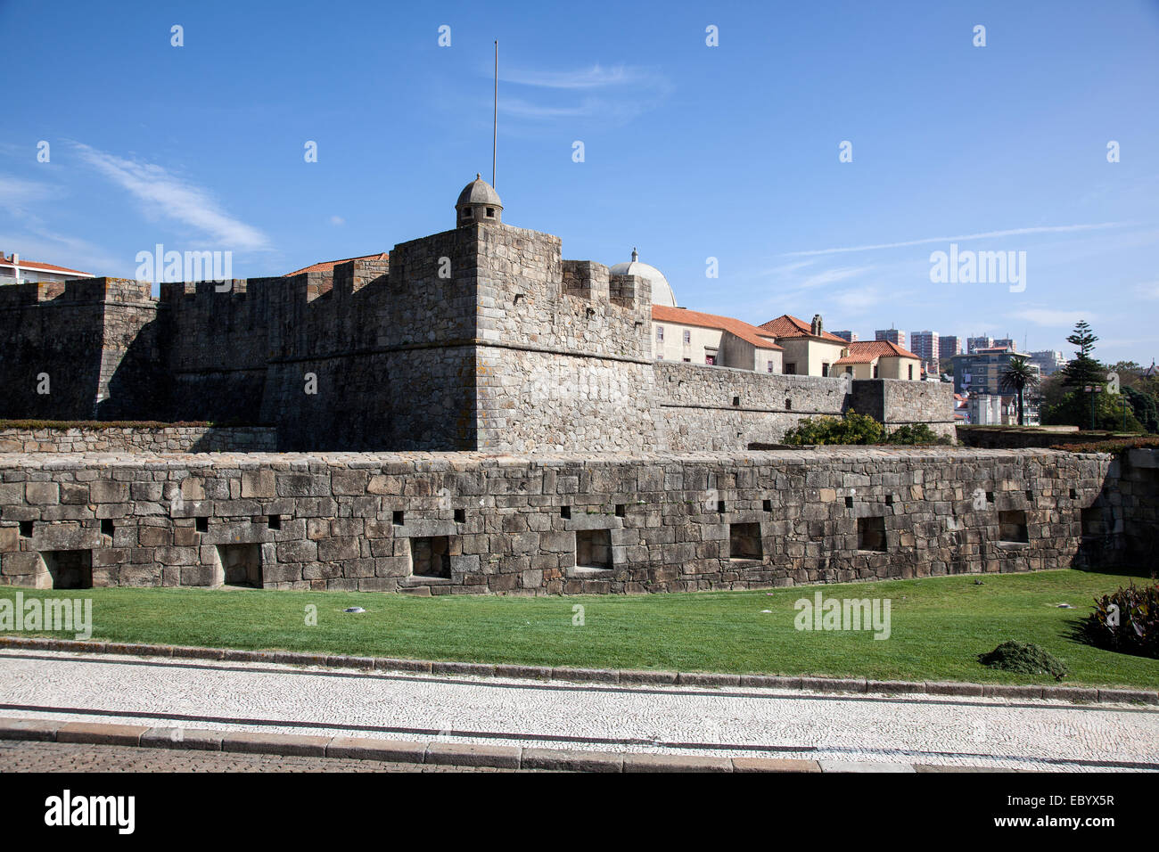 Forte de São João Baptista da Foz an der Mündung des Douro Stockfoto