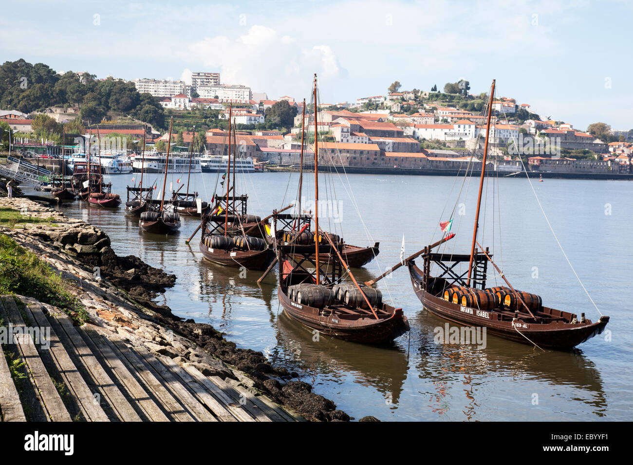 Rio Douro und die Altstadt von Porto, Portugal. Stockfoto