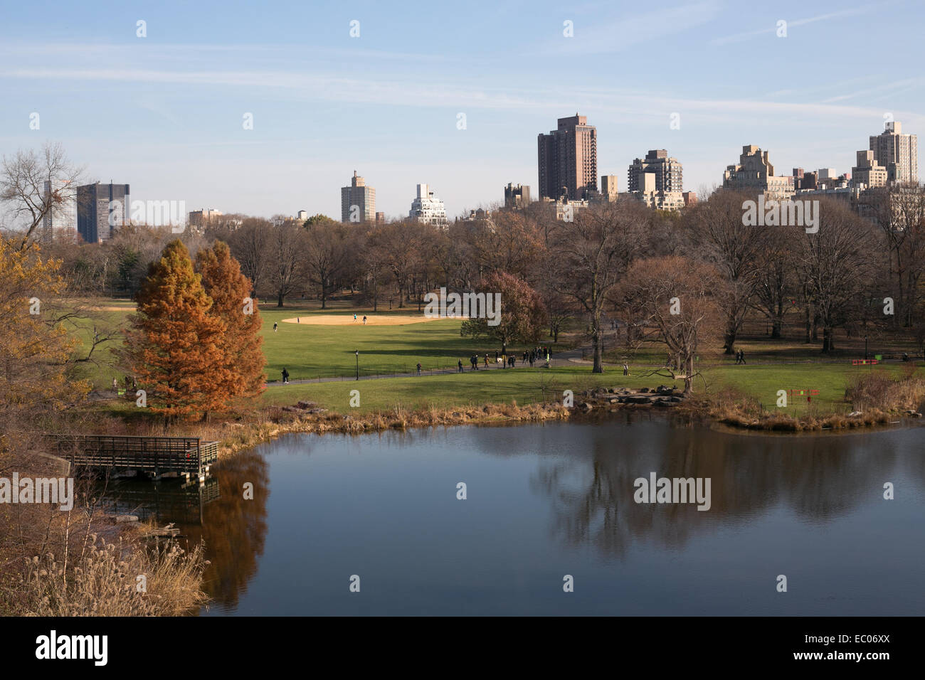 Schildkröteteich im Central Park in New York City. Stockfoto