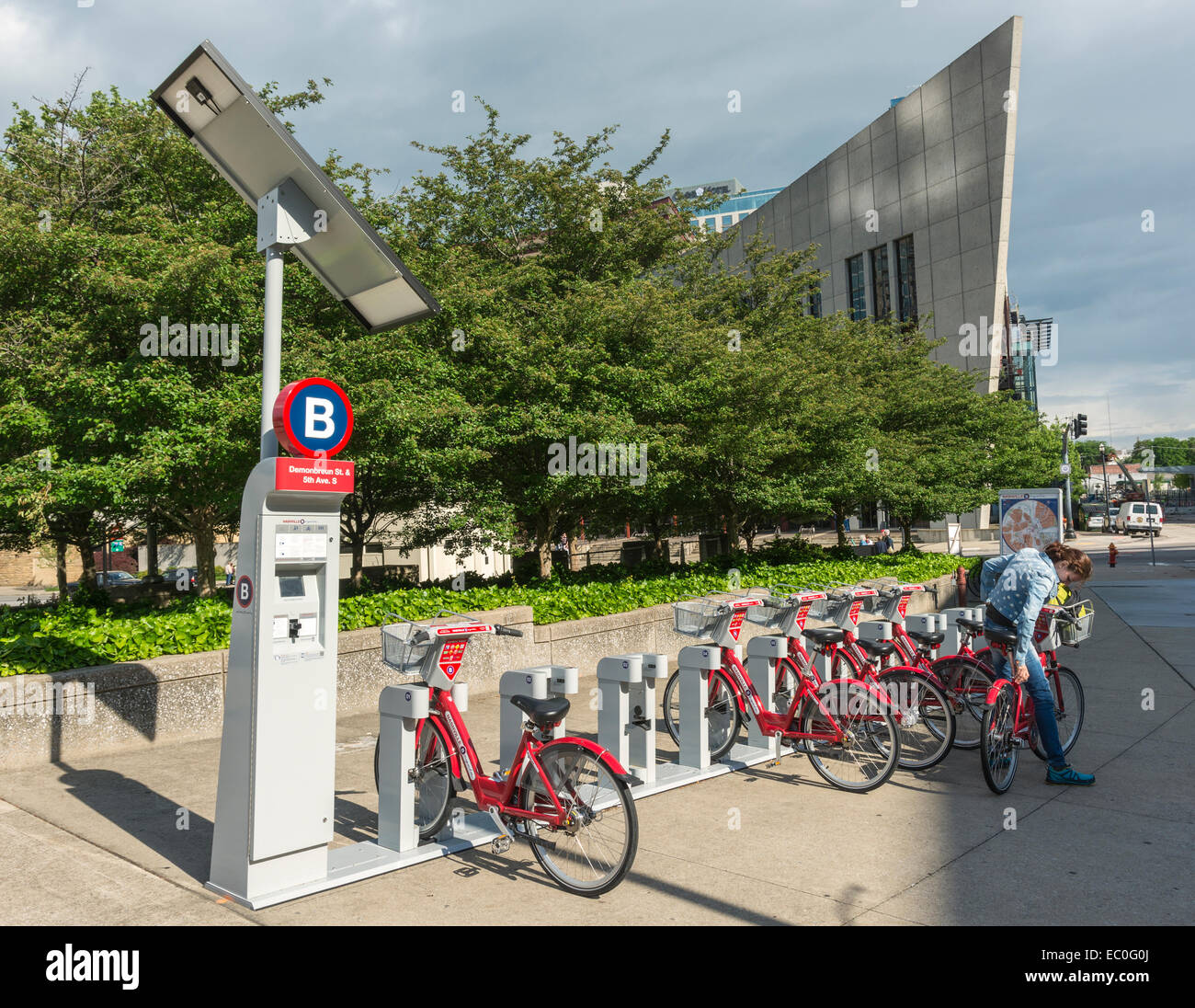 Tennessee, Nashville Downtown Nashville B-Cycle, Fahrrad-Vermietung Stockfoto