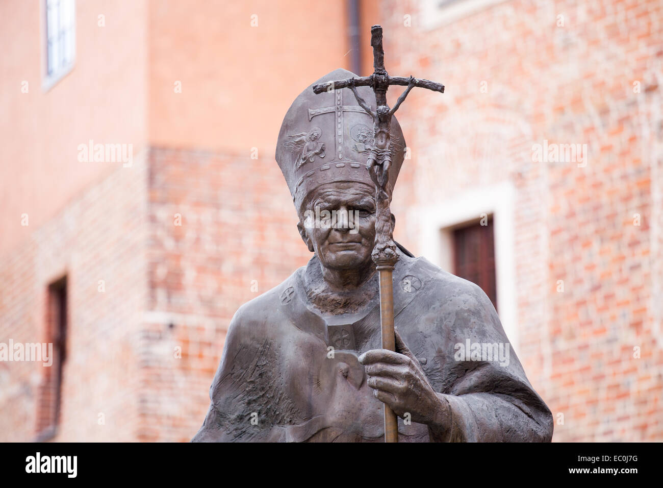 Statue von Papst Johannes Paul II, Krakau, Polen Stockfoto