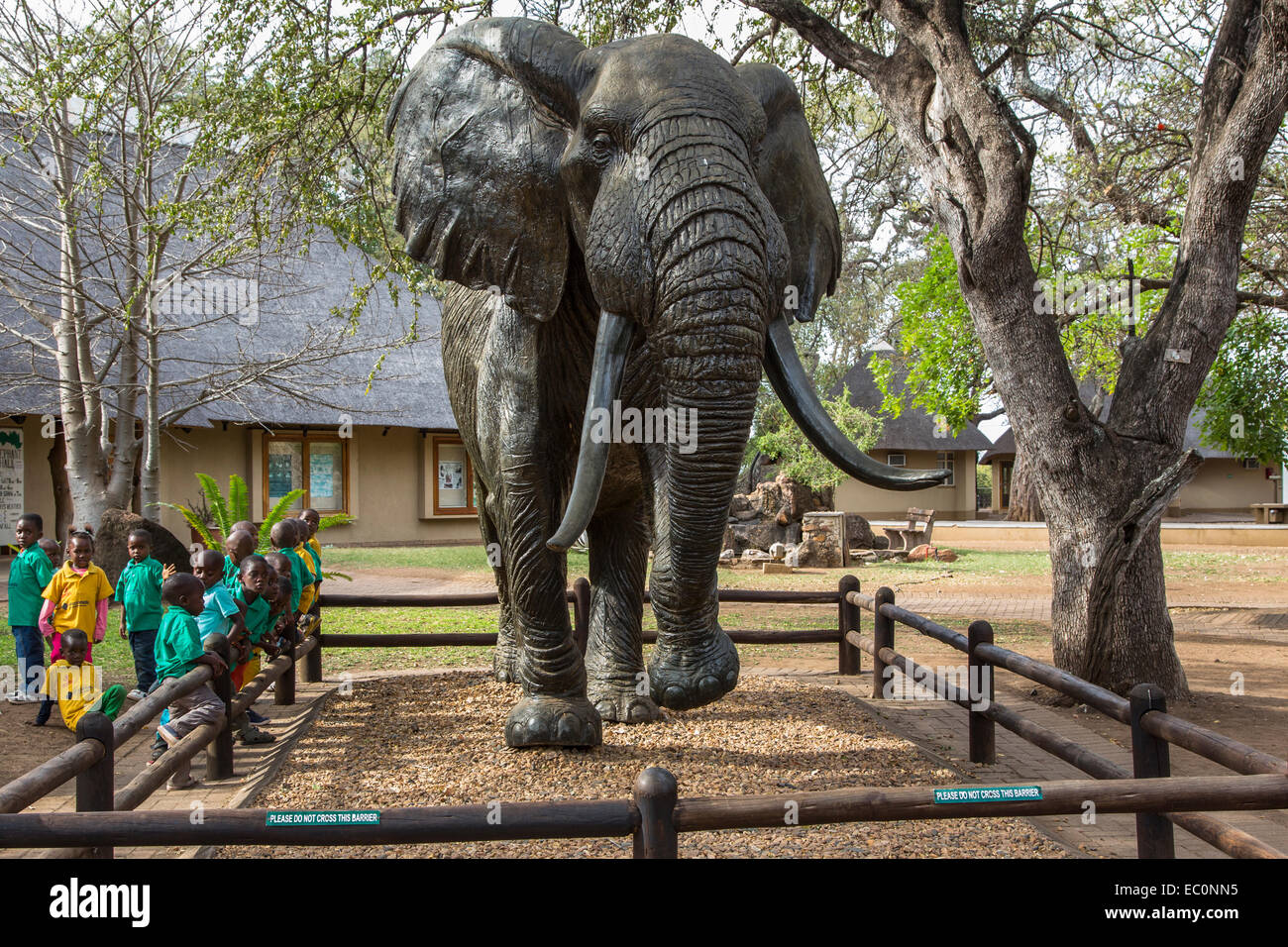 Elefanten-Statue, Elephant Museum, Letaba Restlager, Krüger Nationalpark, Südafrika Stockfoto