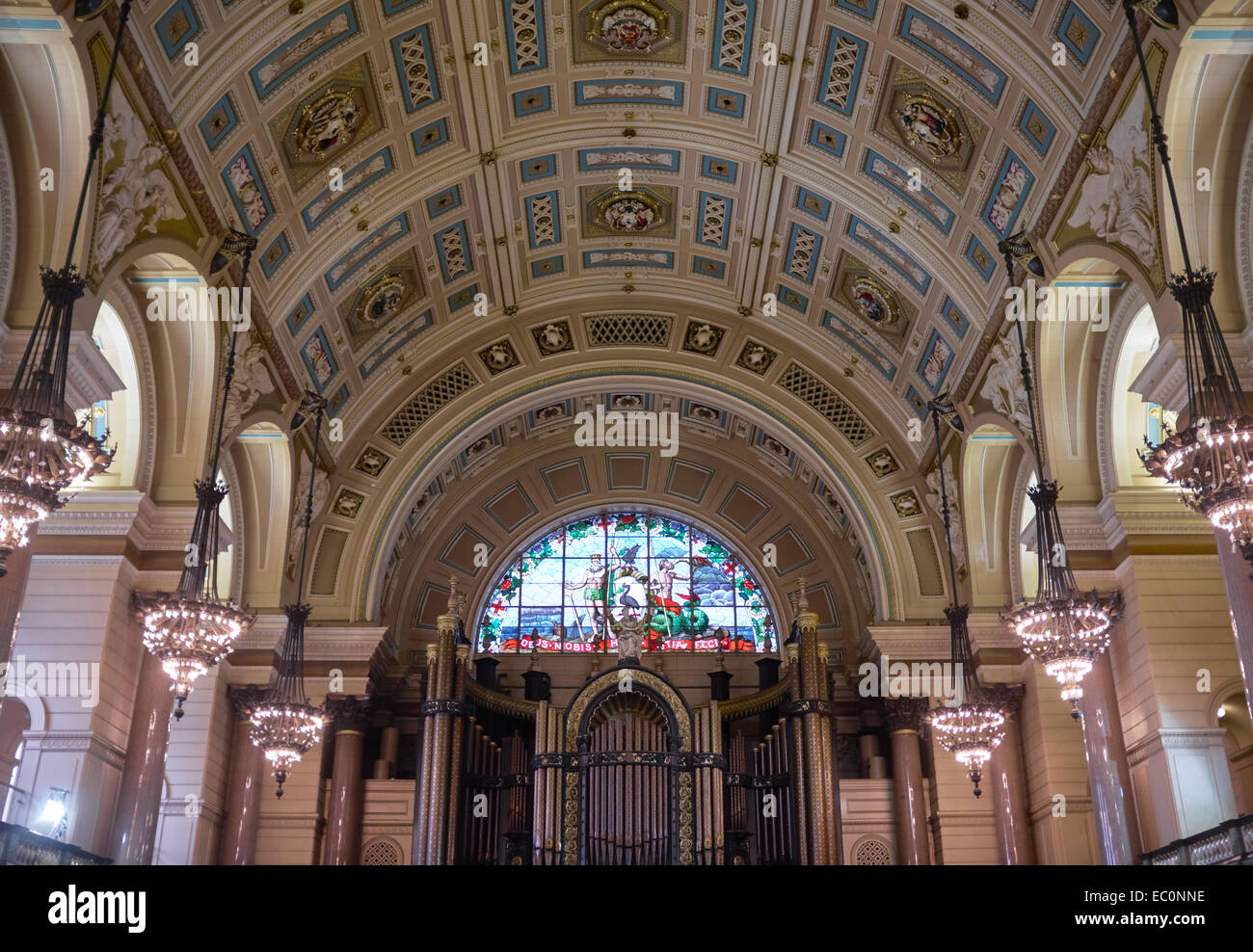 Das dekorative Interieur des St Georges Hall im Stadtzentrum von Liverpool UK Stockfoto