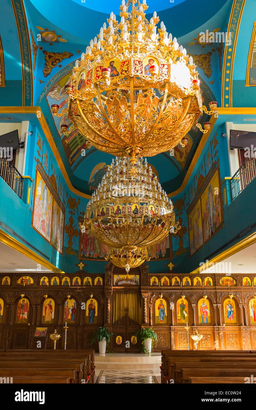 Innenraum der St. Mary griechisch orthodoxe Pfarrkirche in Dubai Vereinigte Arabische Emirate Stockfoto