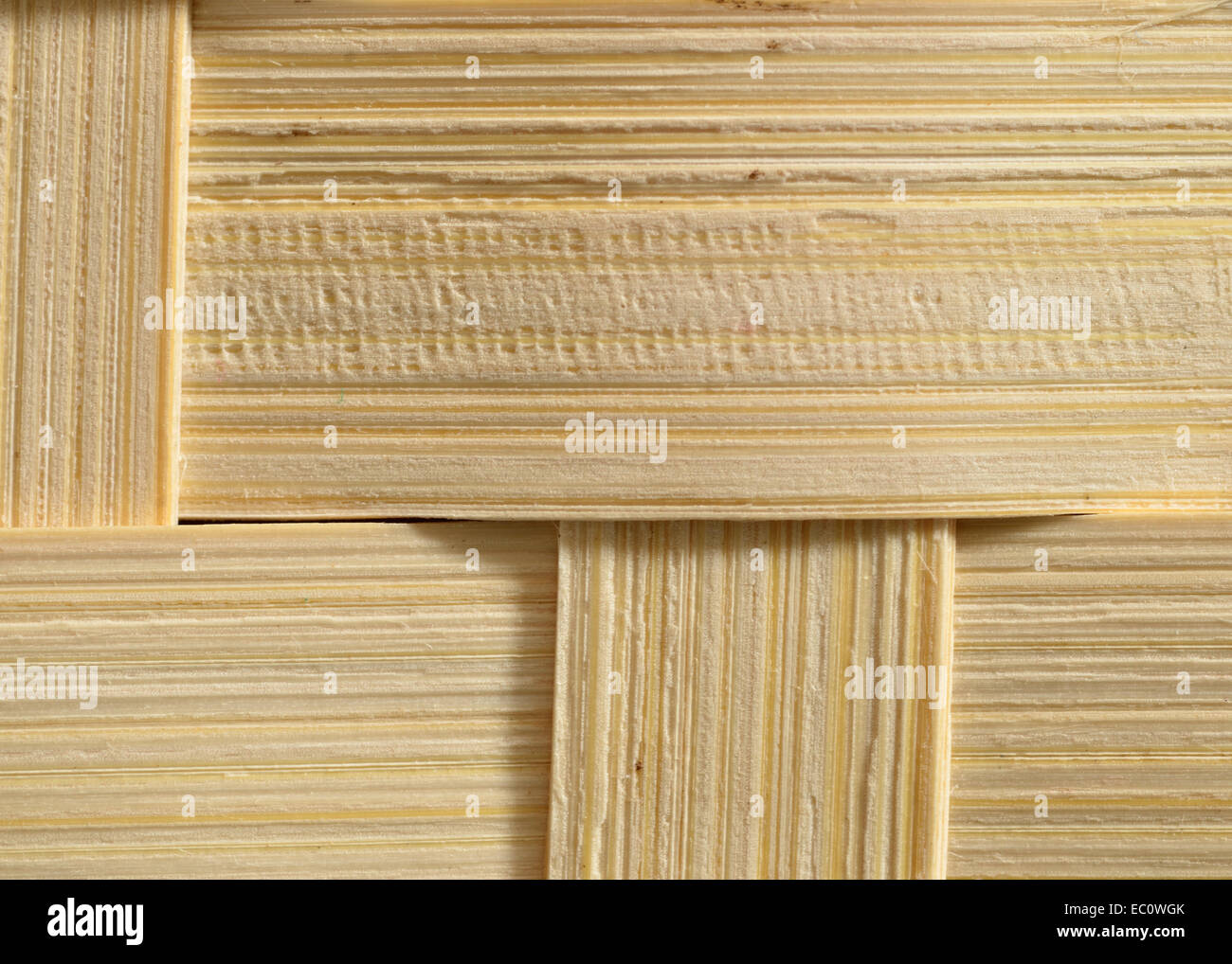 Ein Makro Nahaufnahme von Holz Korb Flechten Getreide für den Hintergrund oder Kopie. Stockfoto