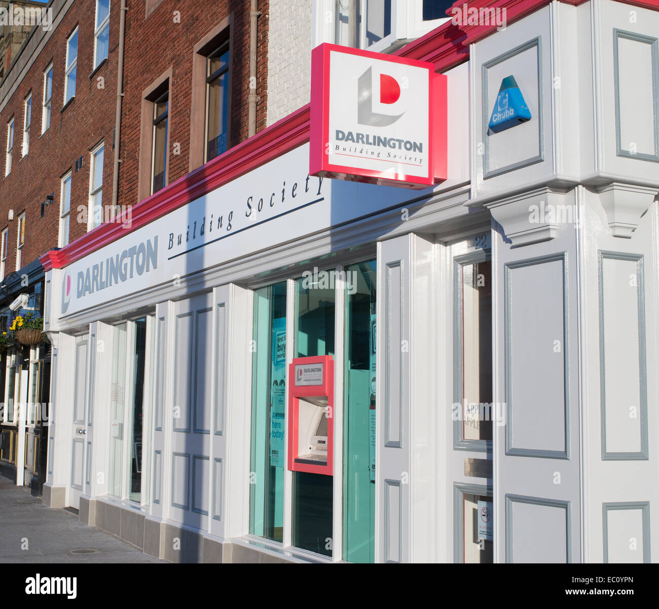 Darlington Aufbau der Gesellschaft unterzeichnen und Niederlassung in Stockton, North East England, Großbritannien Stockfoto