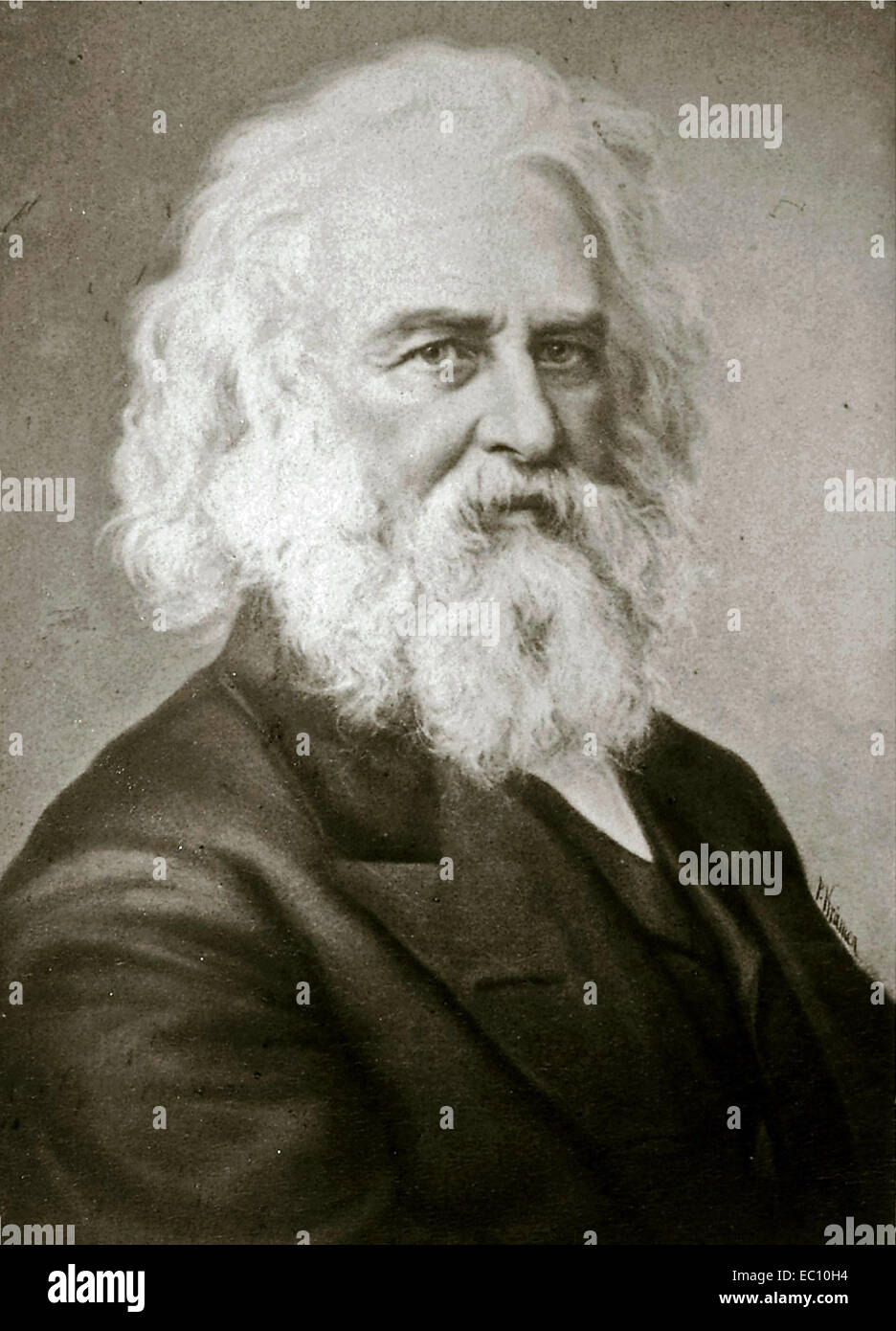 Henry Wadsworth Longfellow amerikanischer Dichter und Pädagoge Stockfoto