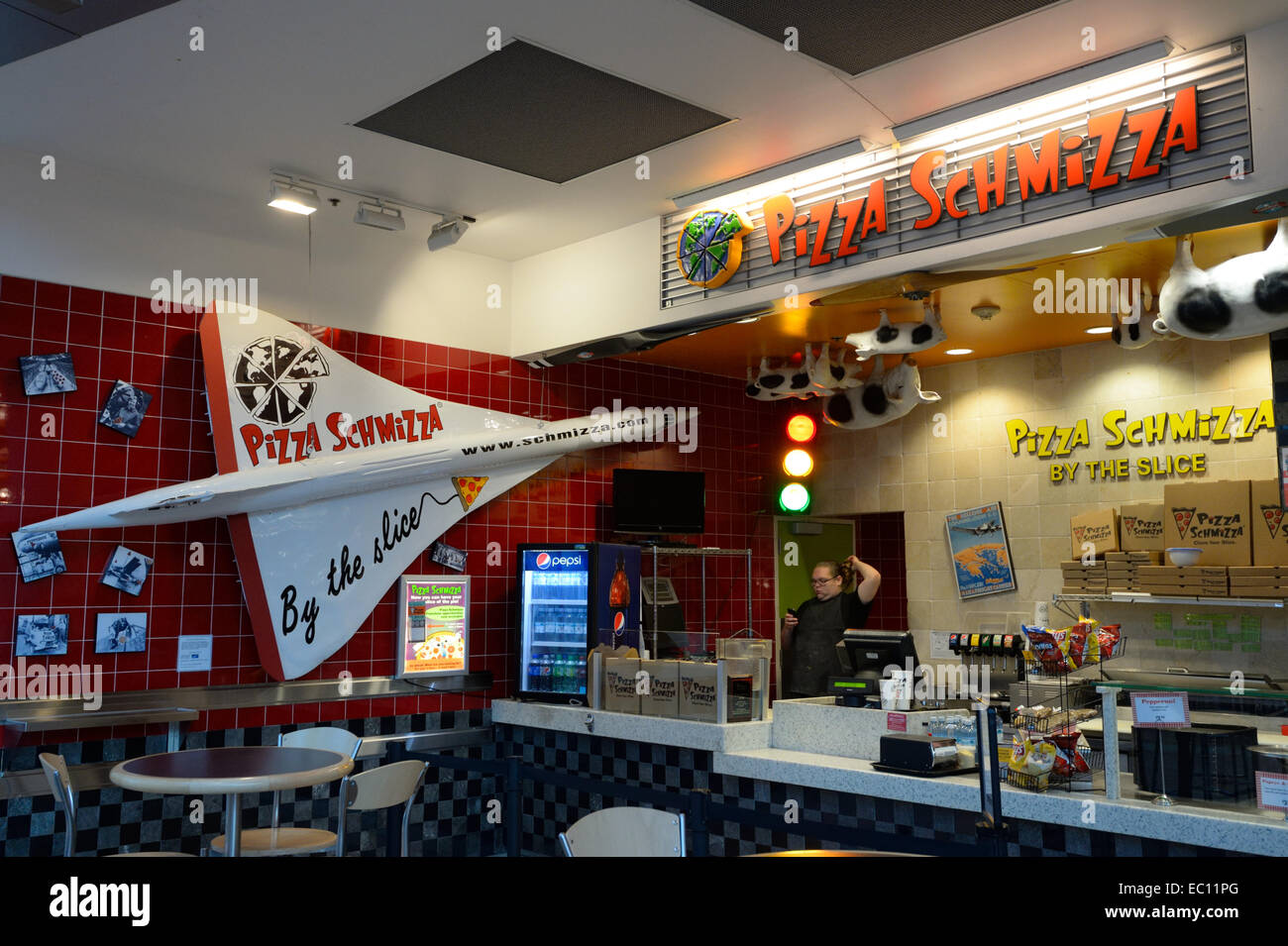 Pizza Schmizza Outlet, Portland Flughafen ODER Stockfoto