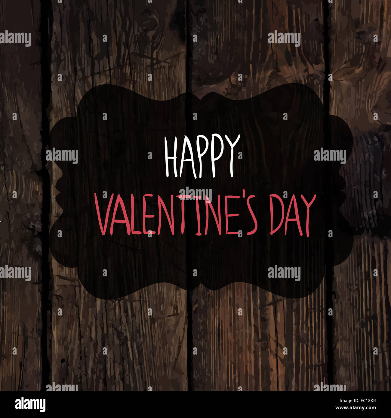 Valentinstag Grüße auf Holz Textur Stockfoto