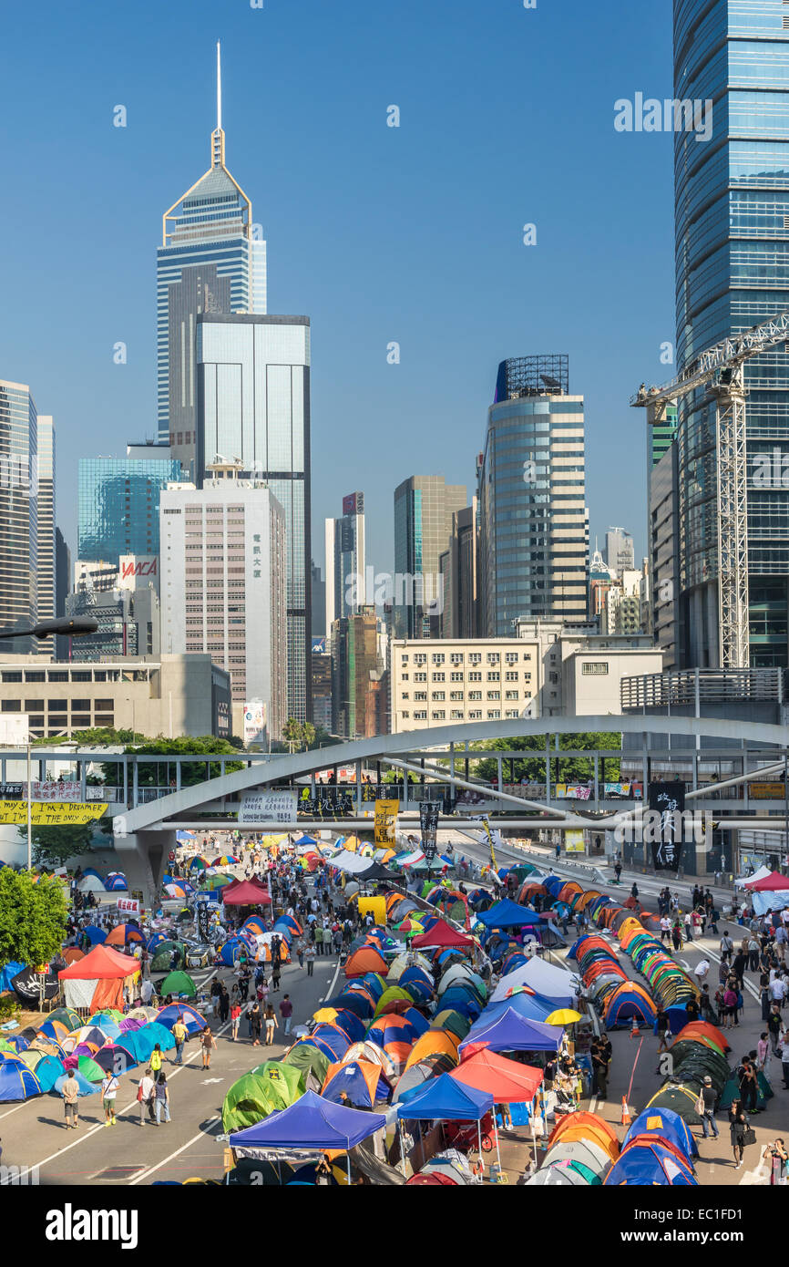 Demokratie-Proteste in Hongkong Stockfoto