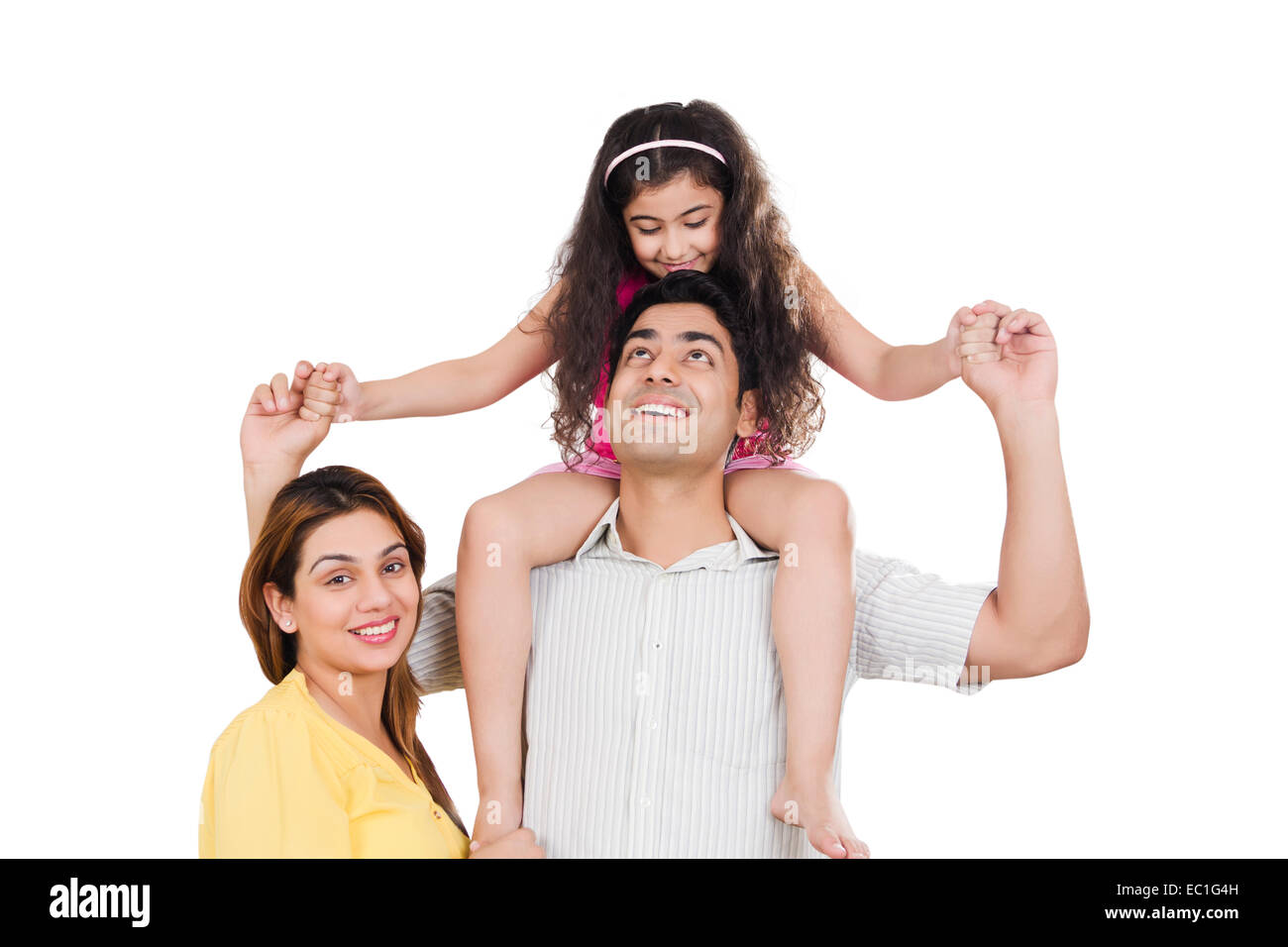 indischer Eltern mit Kind Spaß Stockfoto